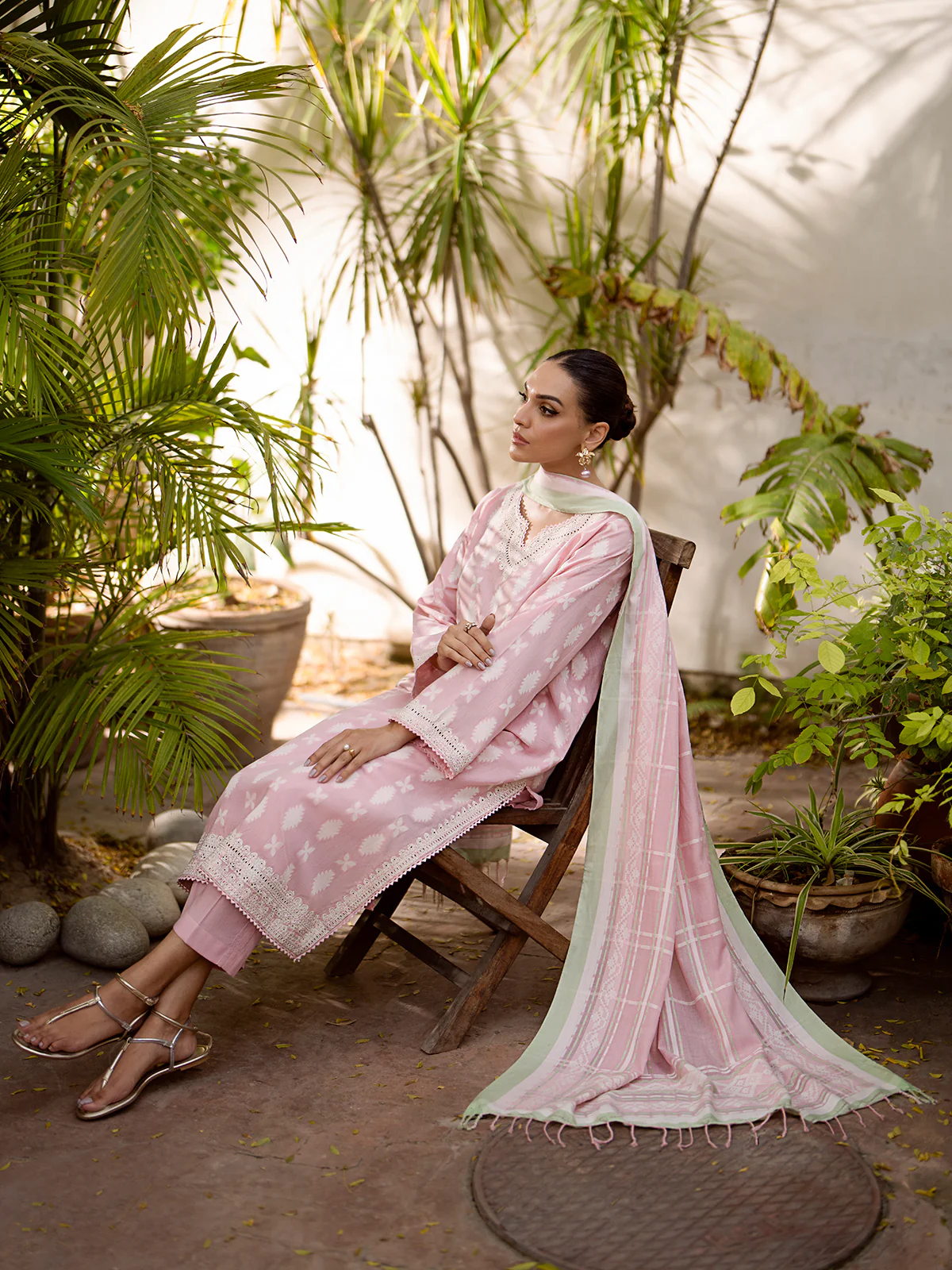 Embroidered Jacquard Suit - EWU24V3-30048-3P - Image 5