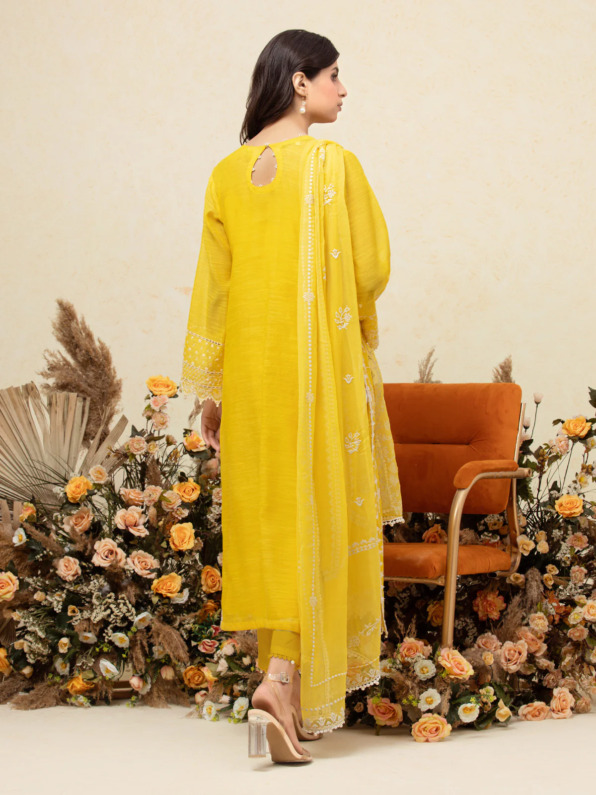 Embroidered Chanderi Suit - EWU24V6-26658-3P - Image 7