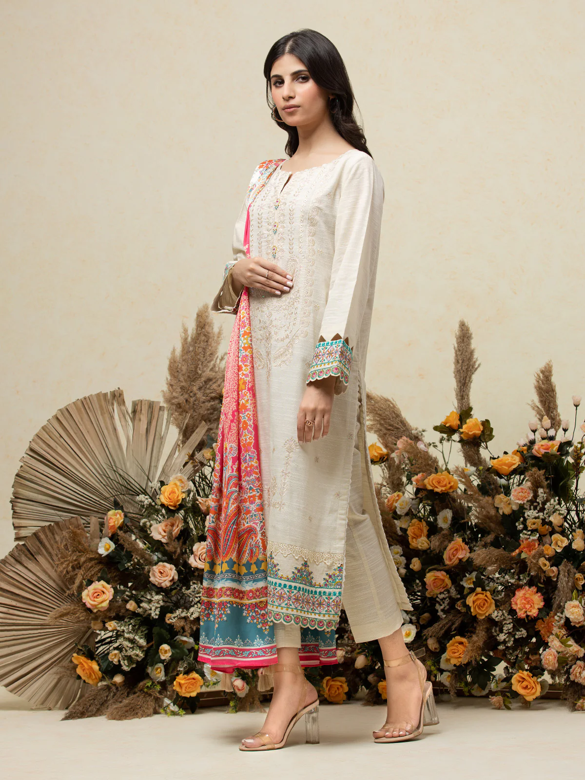 Embroidered Chanderi Suit - EWU24V6-26663-3P - Image 5