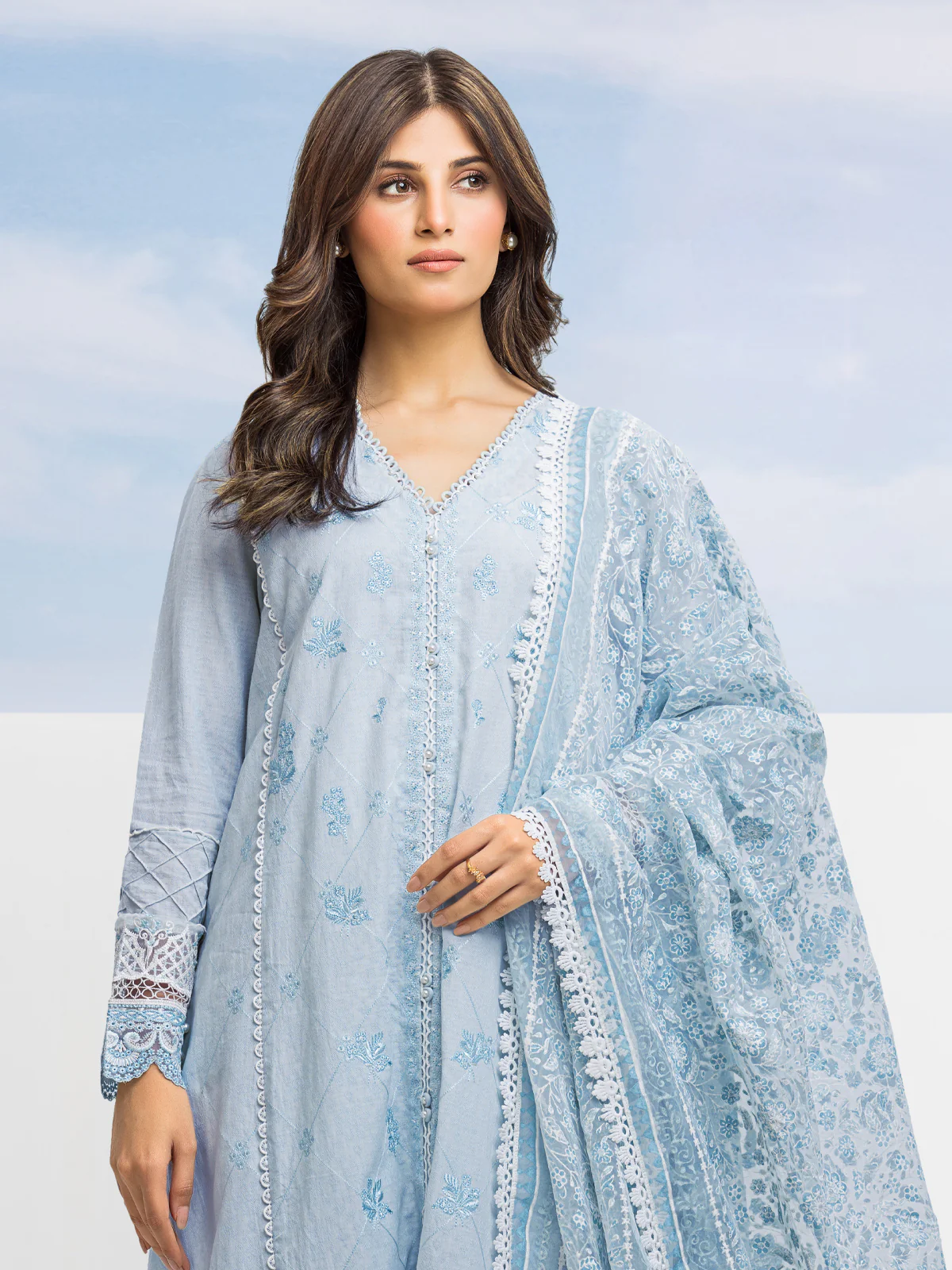 Embroidered Dobby Suit - EWU24V7-28639-3P - Image 4