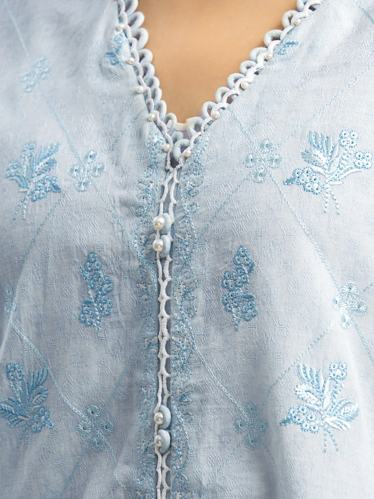 Embroidered Dobby Suit - EWU24V7-28639-3P - Image 7