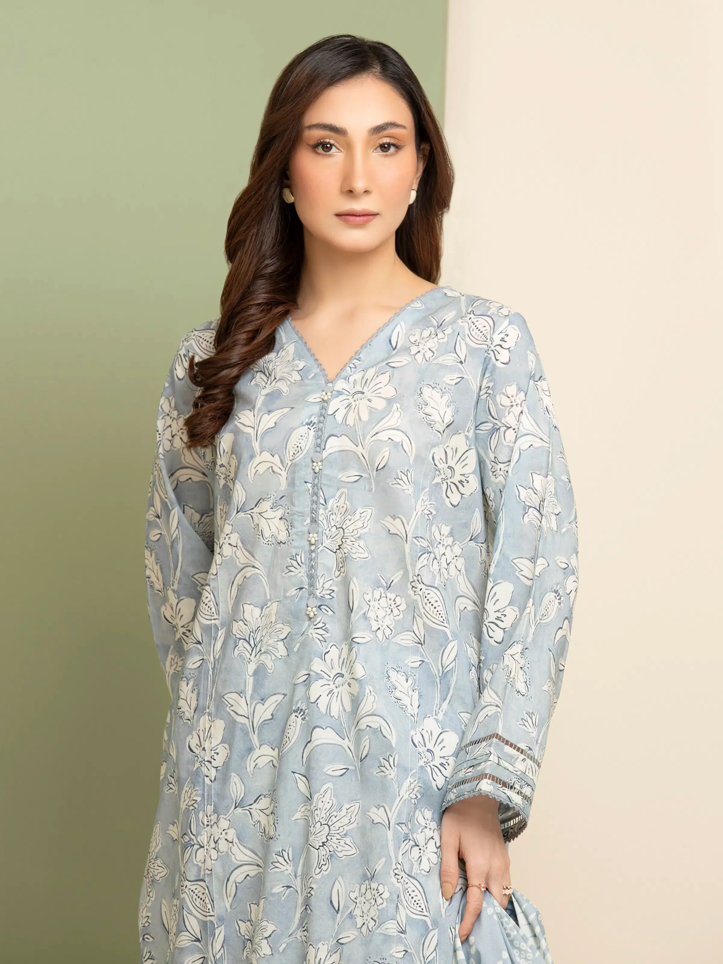 Printed Lawn Shirt Dupatta - EWU5A1-35087SD