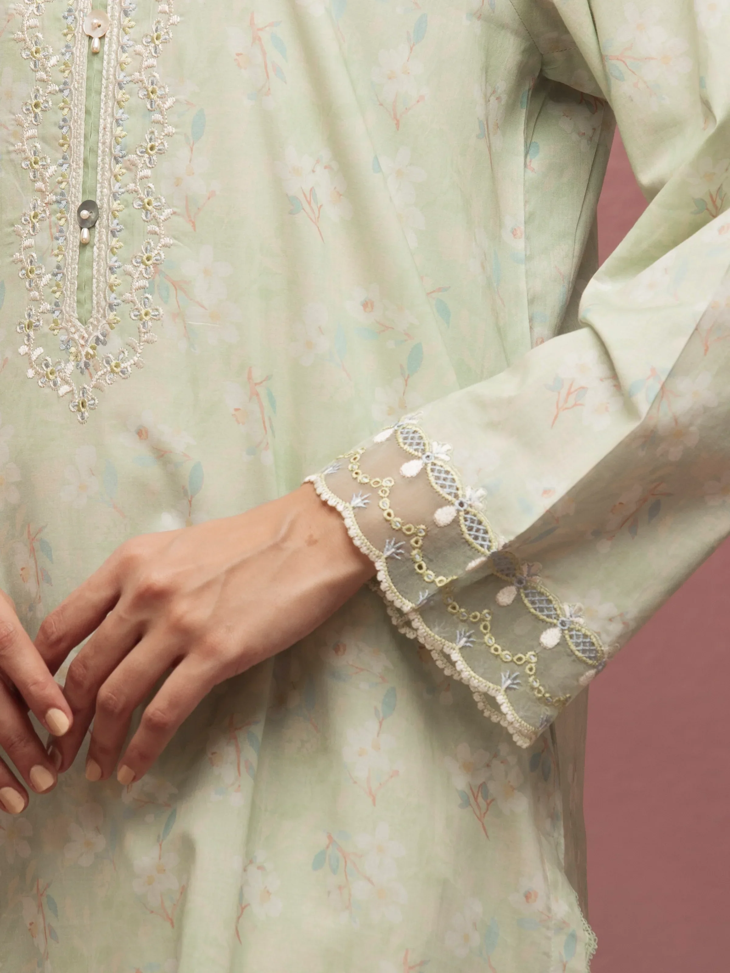 Embroidered Lawn Shirt Trouser - EWU5V1-31086ST - Image 5