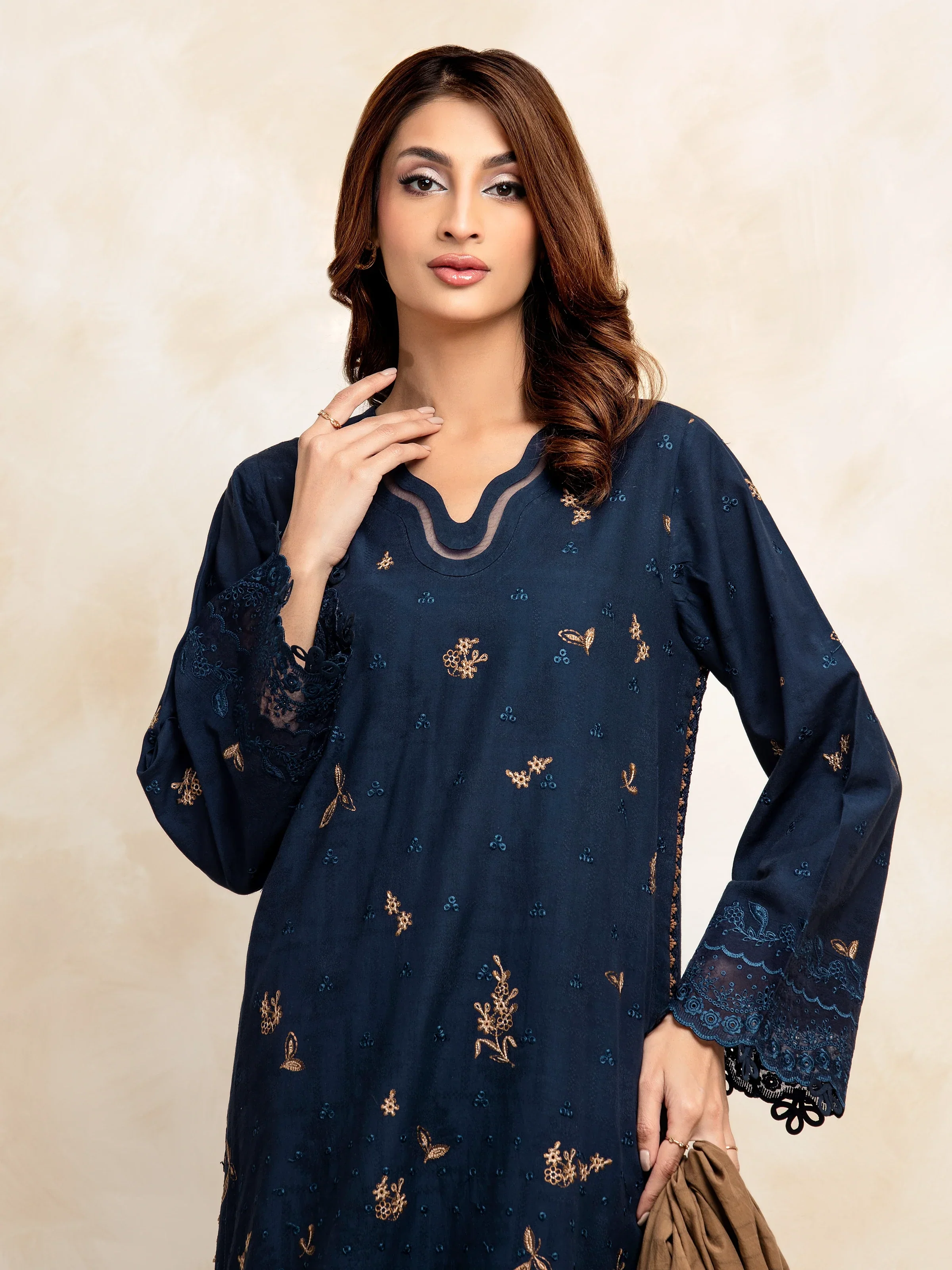 Embroidered Jacquard Shirt - EWU5V3-31151S - Image 2