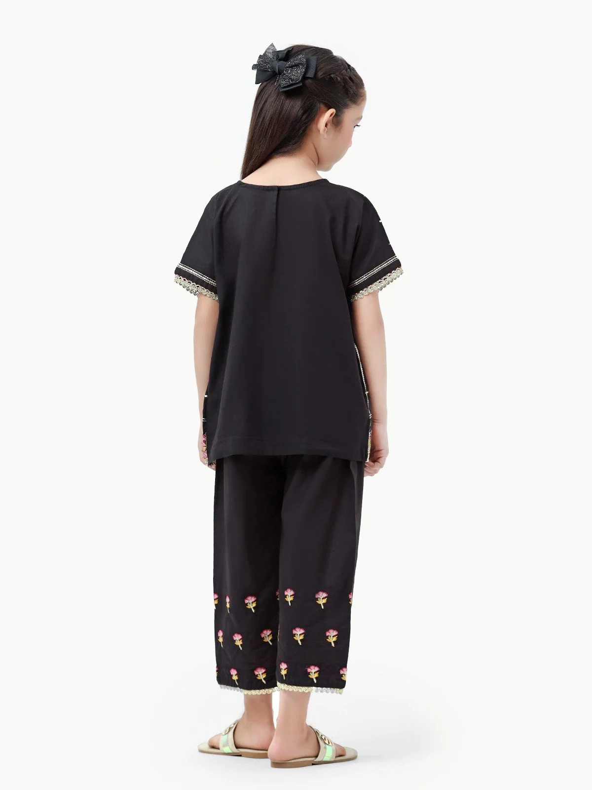 Embroidered Cotton Satin Shirt Trouser - EGTKE22-70418 - Image 4