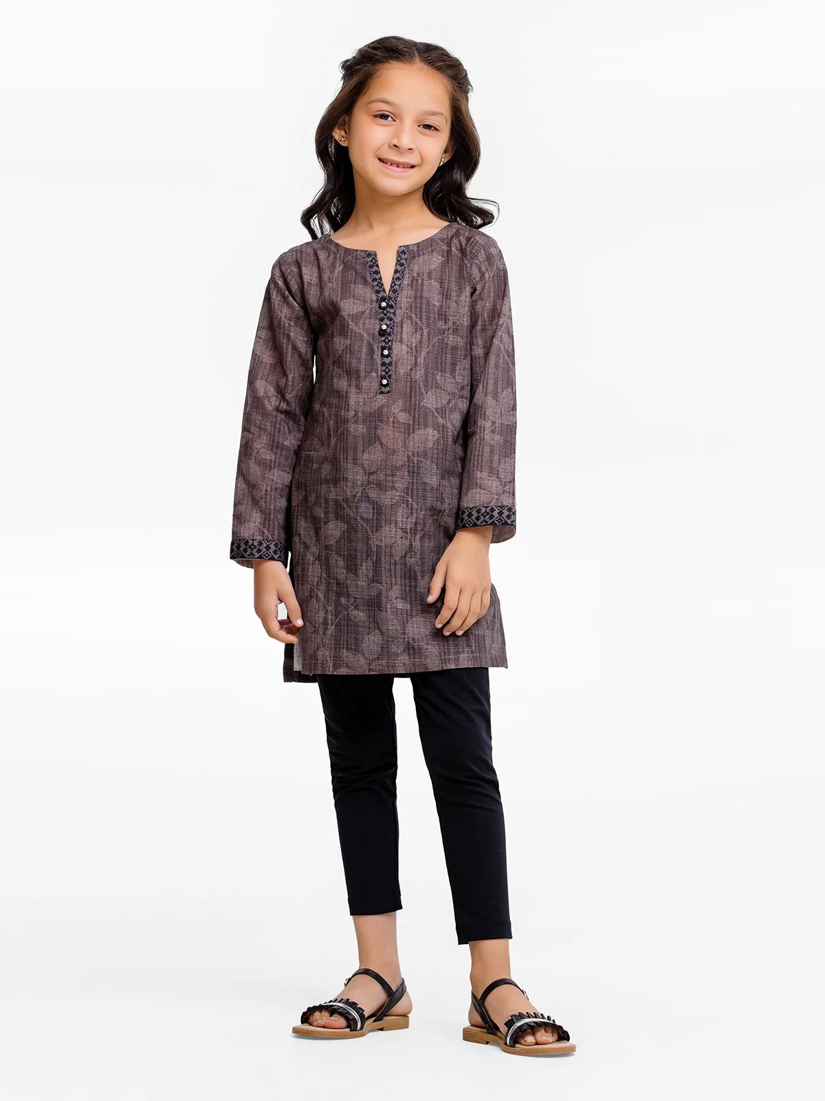 Printed Khaddar Shirt - EGTKP23-70581S - Image 3
