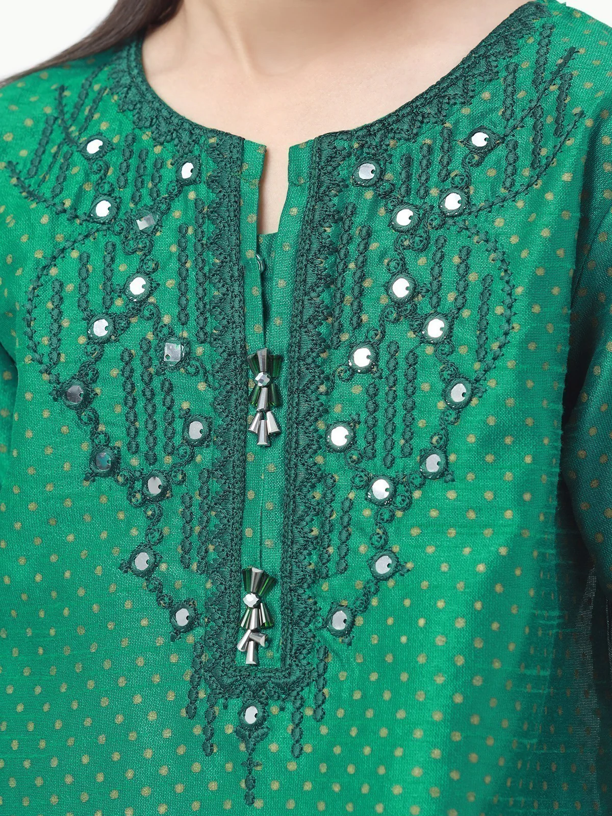 Embroidered Raw Silk Suit - EGTP22-22201 - Image 2