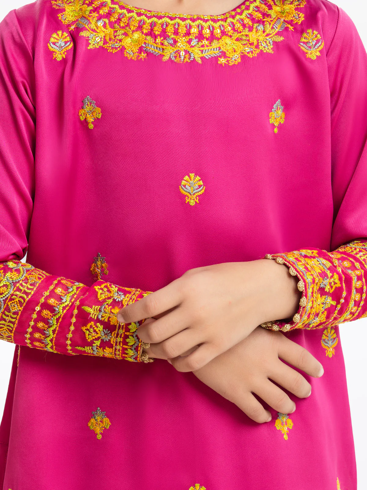 Embroidered Silk Shirt Trouser - EGTKE23-70639 - Image 4