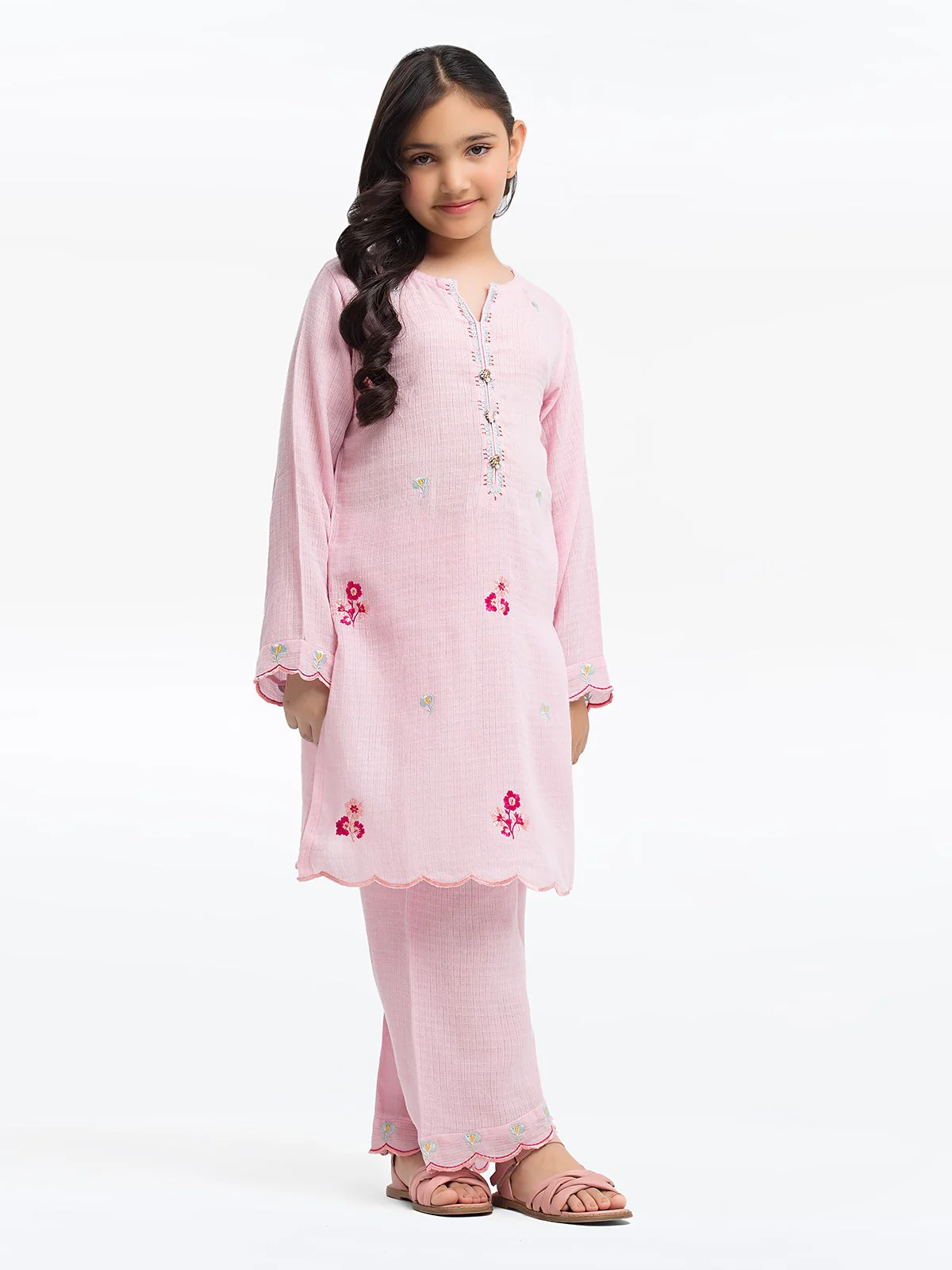 Embroidered Cotton Shirt Trouser - EGTKE23-70637ST