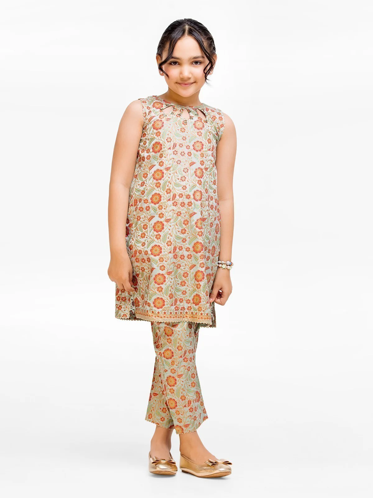 Printed Cotton Silk Co-Ord Set - EGTKP23-70713ST - Image 4
