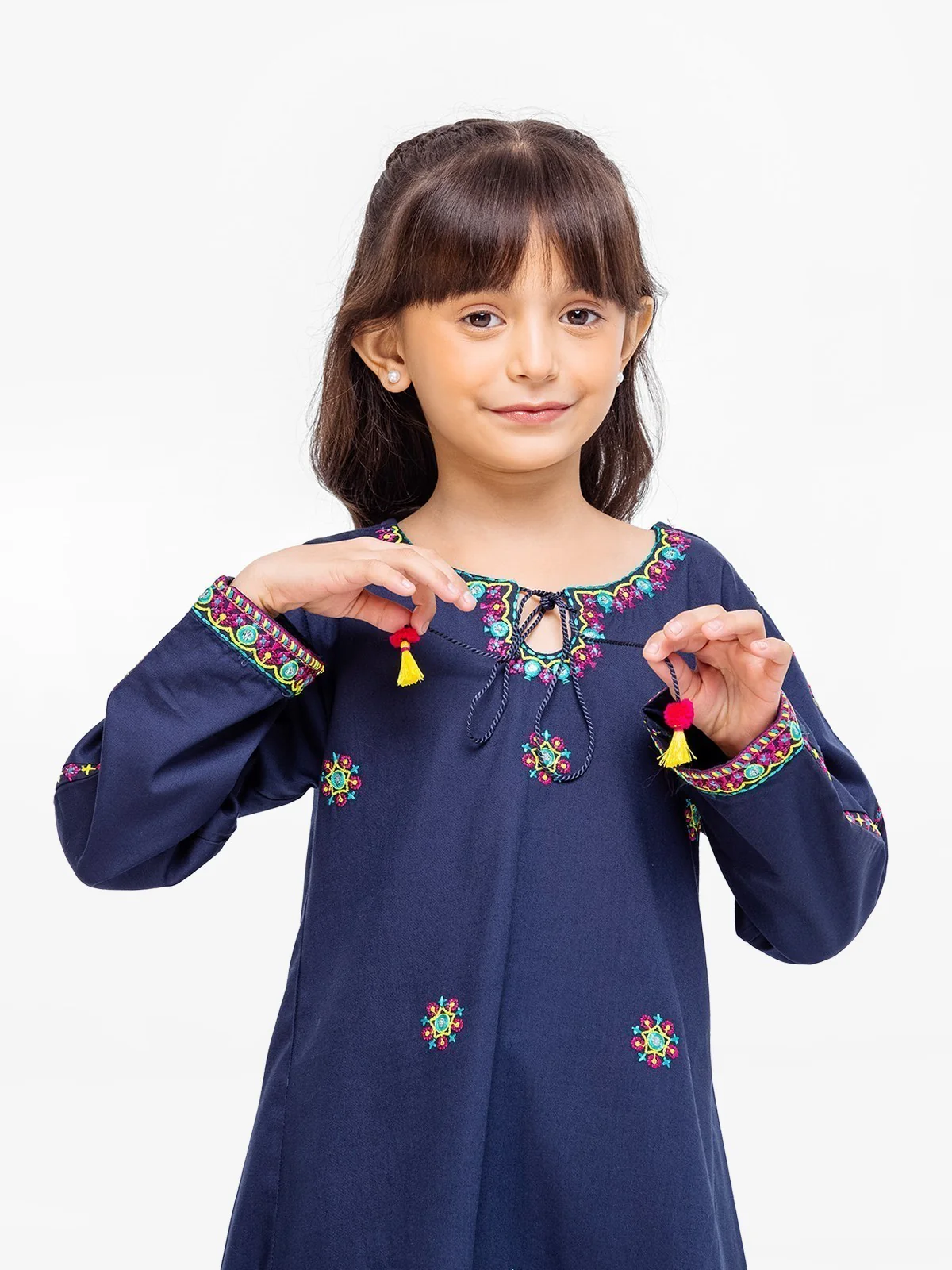 Embroidered Viscose Shirt Trouser - EGTKE22-70594ST - Image 2