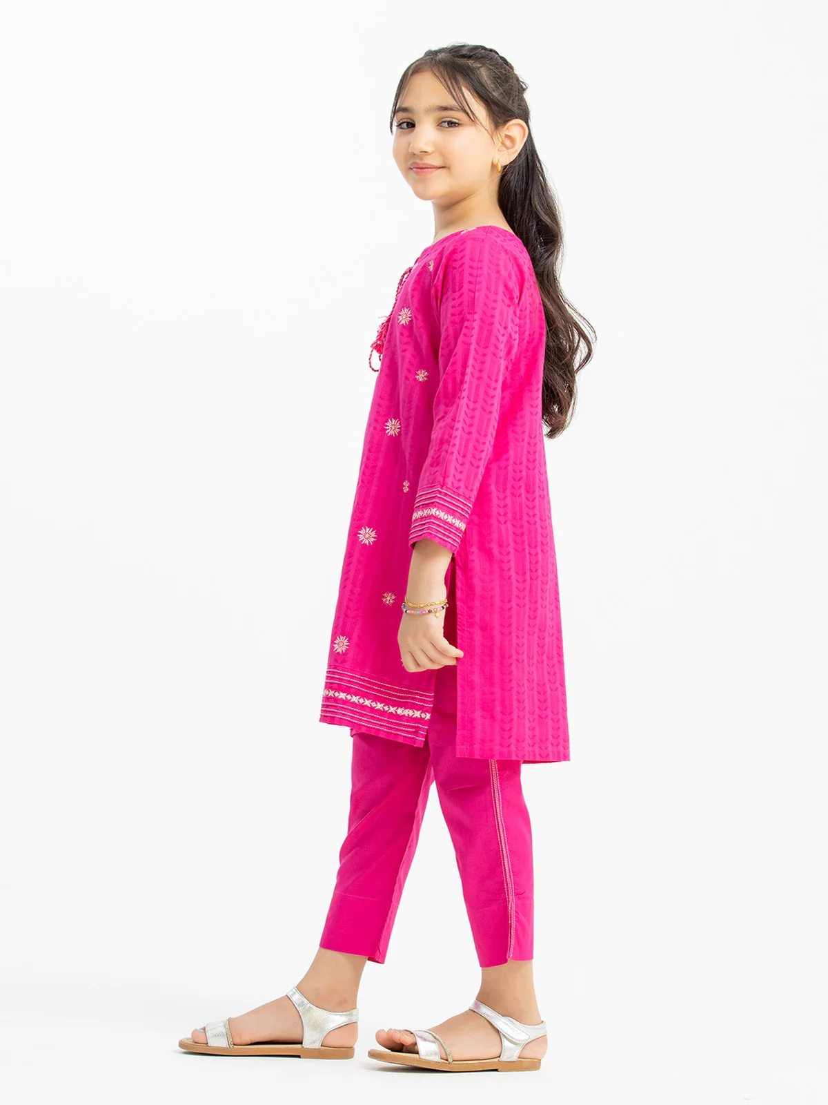 Embroidered Dobby Shirt Trouser - EGTKE22-70346ST - Image 3
