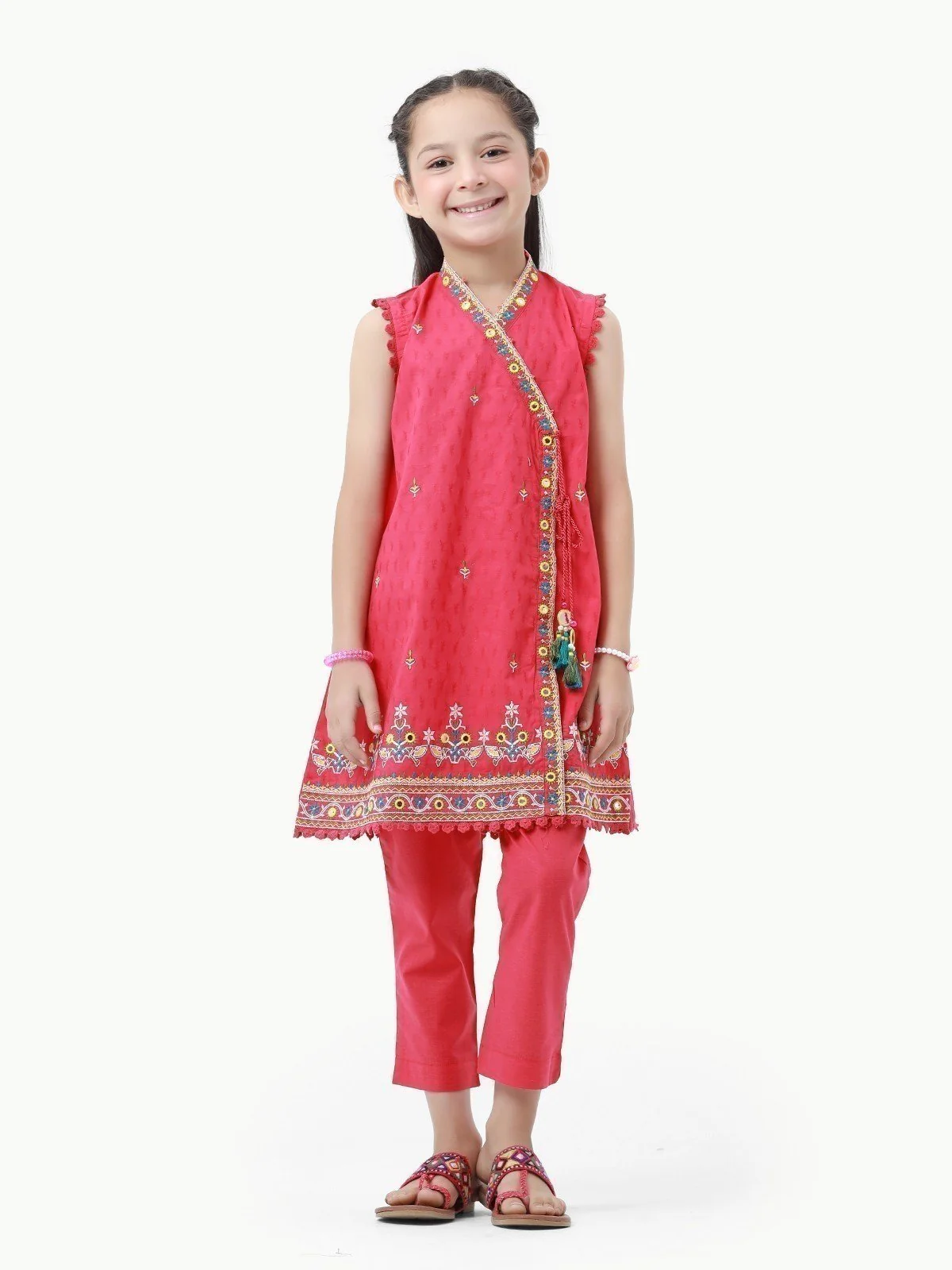 Embroidered Cotton Jacquard Shirt Trouser - EGTKE22-70508