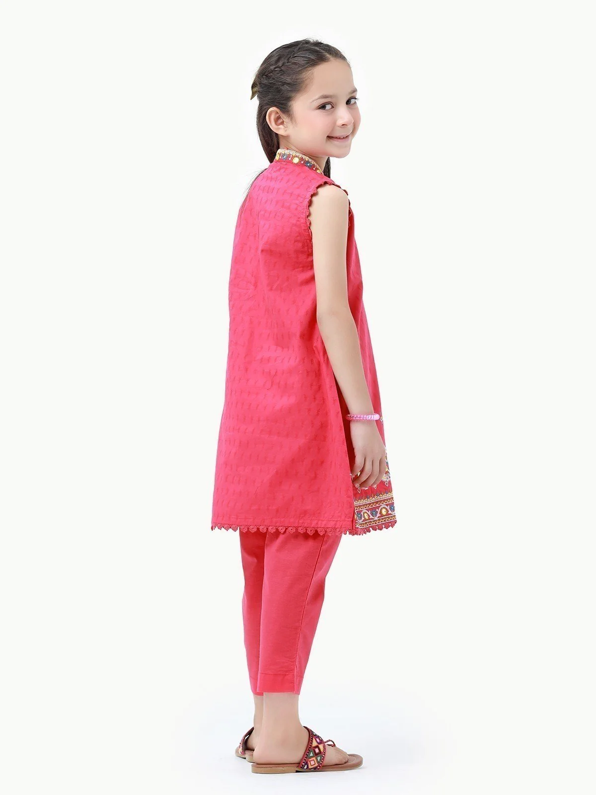 Embroidered Cotton Jacquard Shirt Trouser - EGTKE22-70508 - Image 4