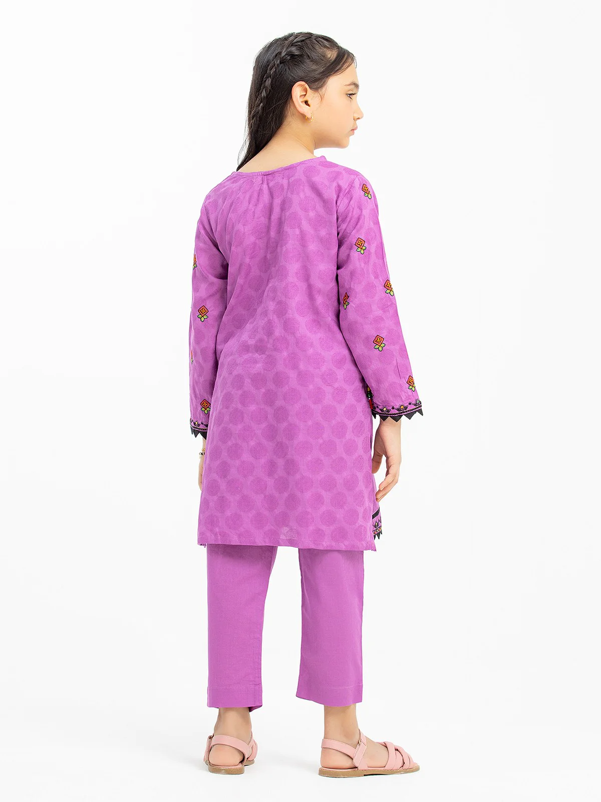 Embroidered Dobby Shirt Trouser - EGTKE23-70349ST - Image 5