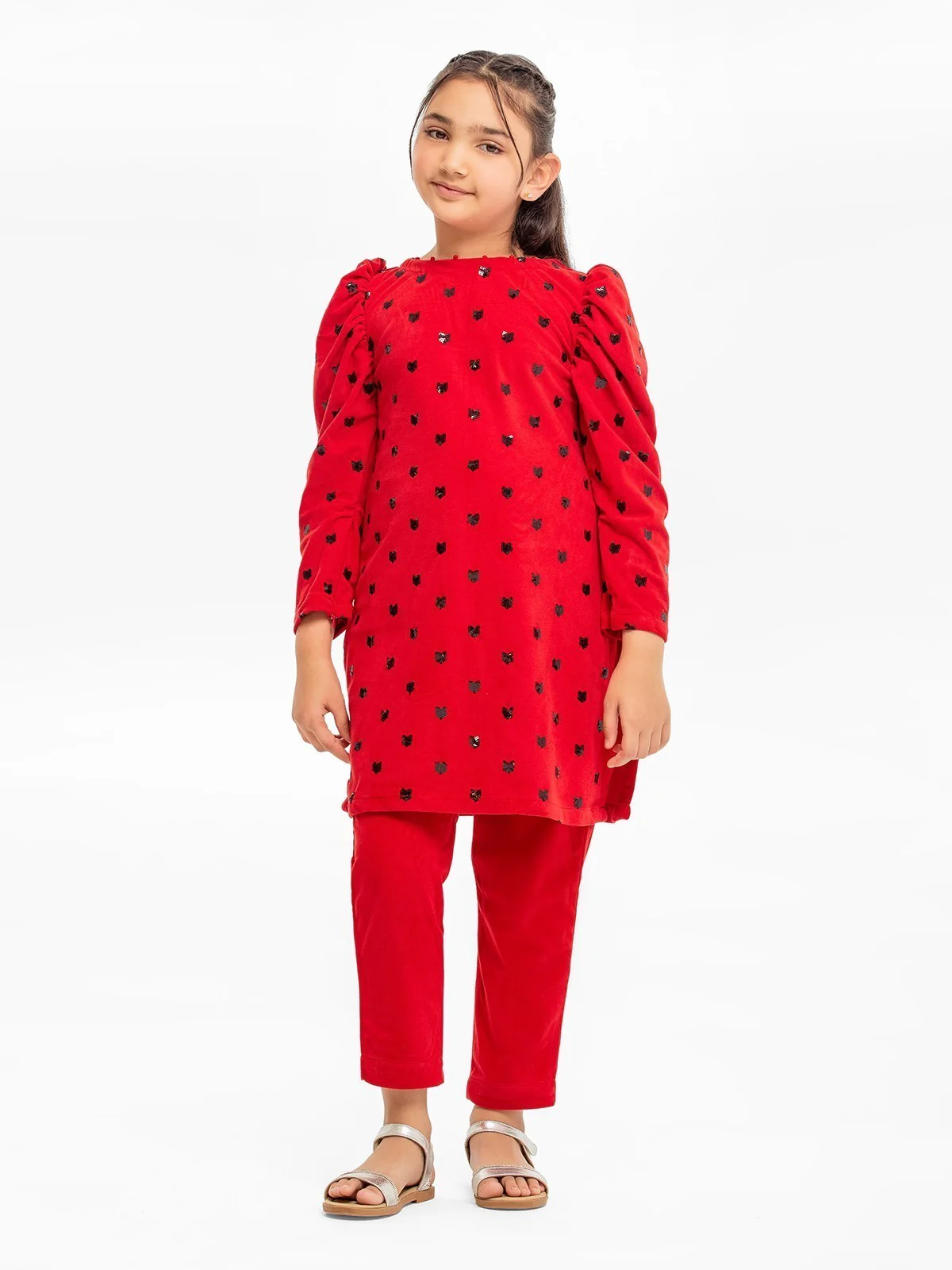 Embroidered Velvet Co-Ord Set - EGTCS23W-011 - Image 2