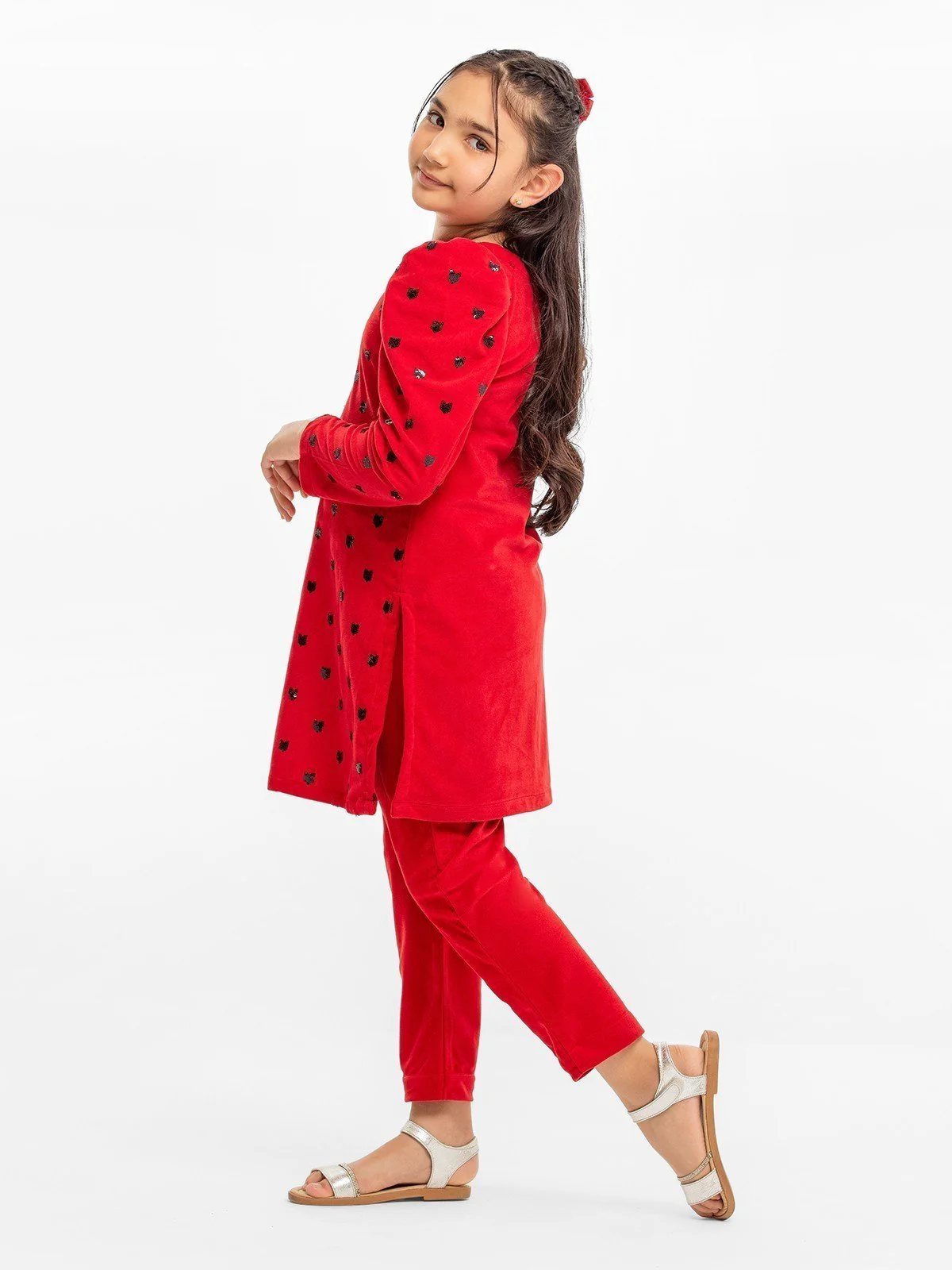 Embroidered Velvet Co-Ord Set - EGTCS23W-011 - Image 3