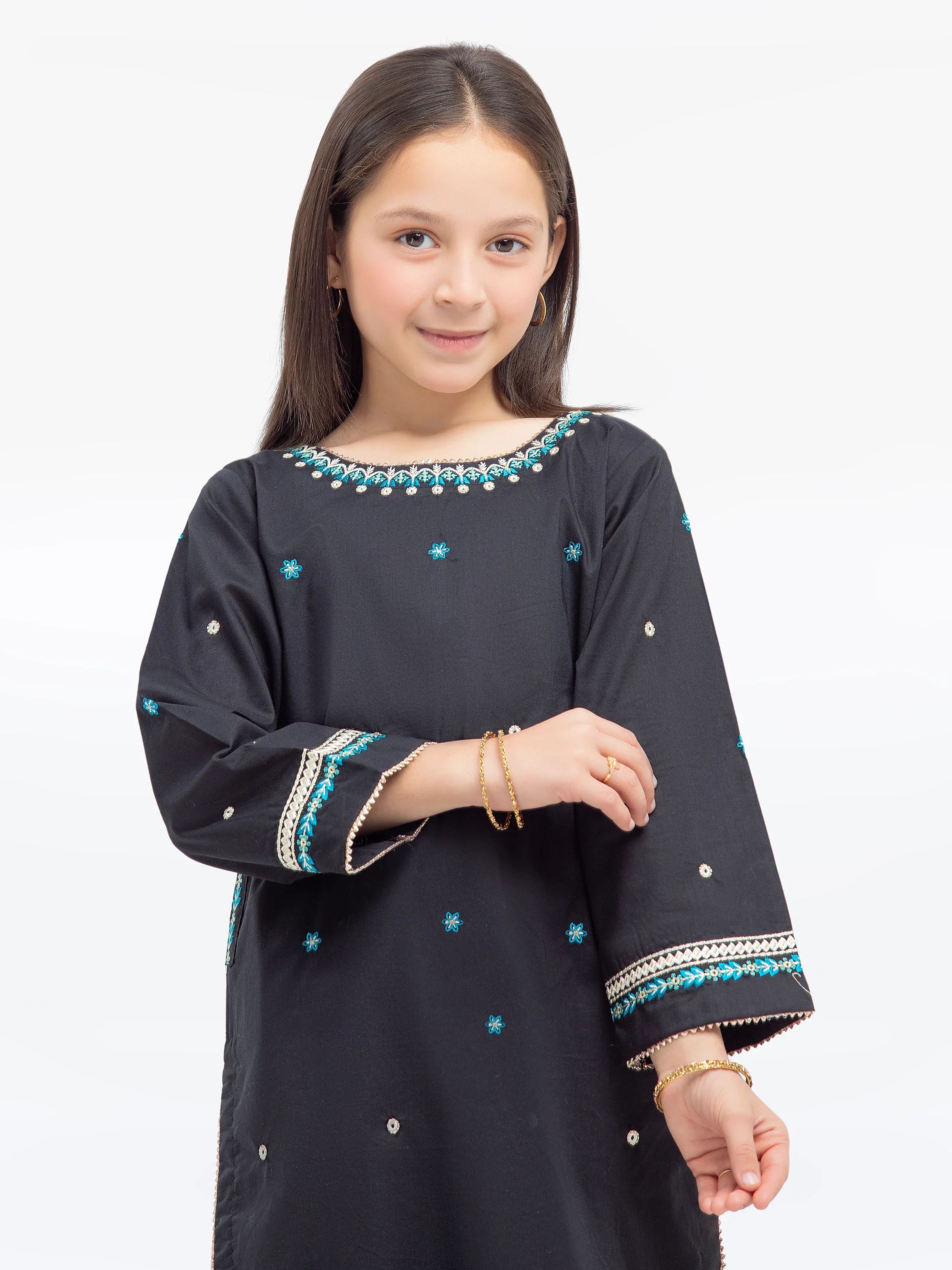 Embroidered Cambric Shirt Trouser - EGTKE24-70766ST - Image 2