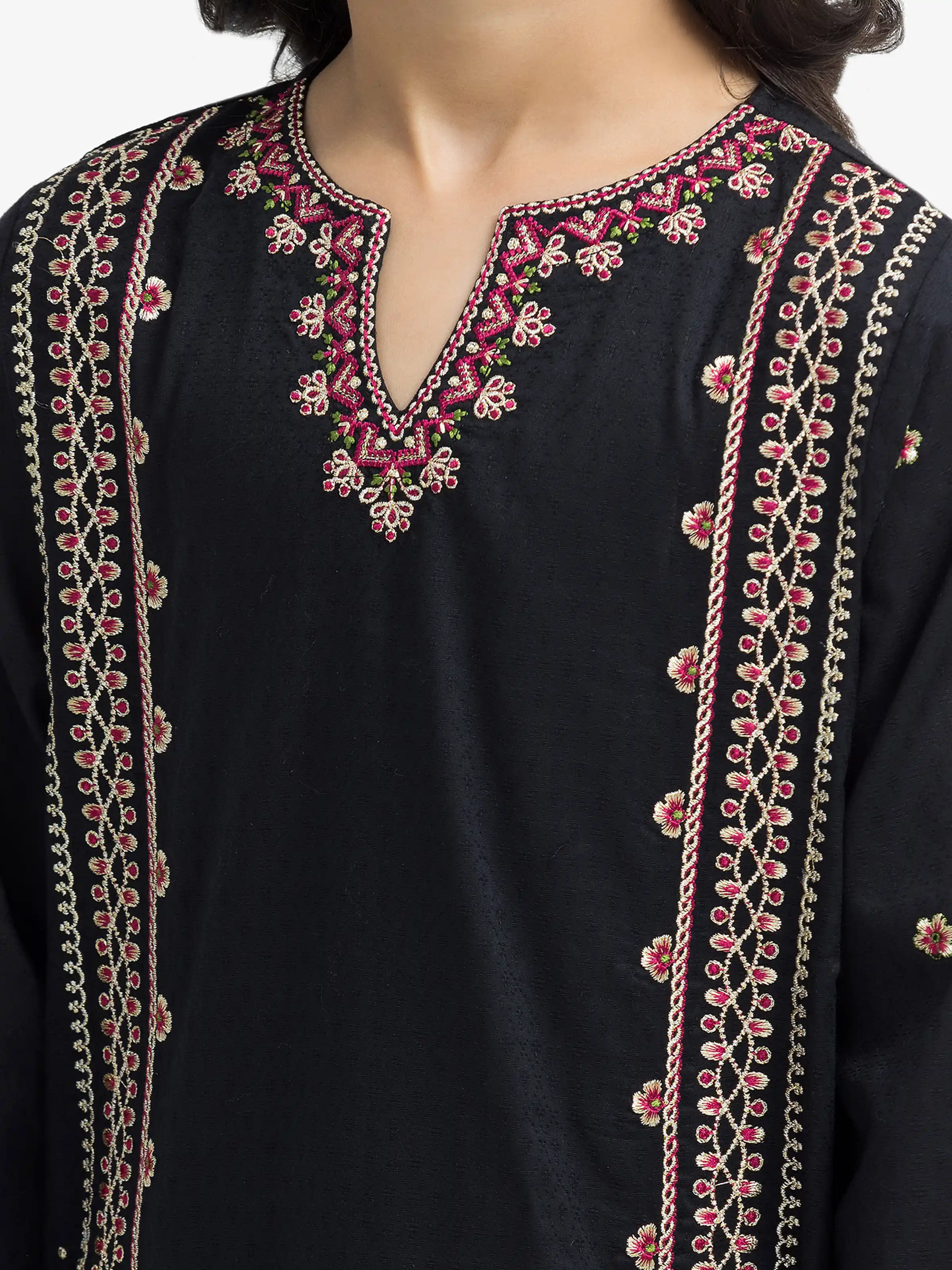 Embroidered Dobby Shirt Trouser - EGTKE24-70927ST - Image 3