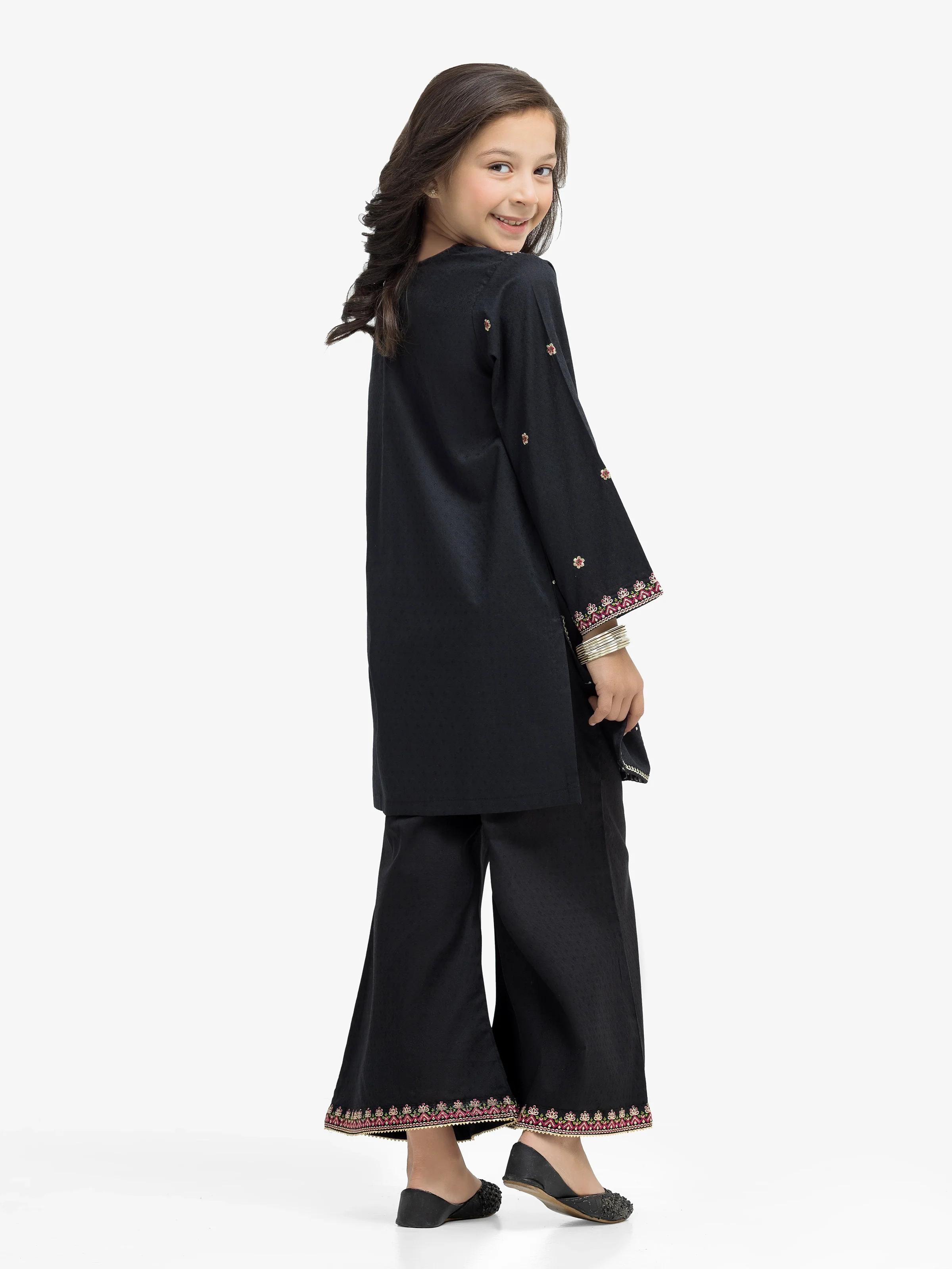 Embroidered Dobby Shirt Trouser - EGTKE24-70927ST - Image 5