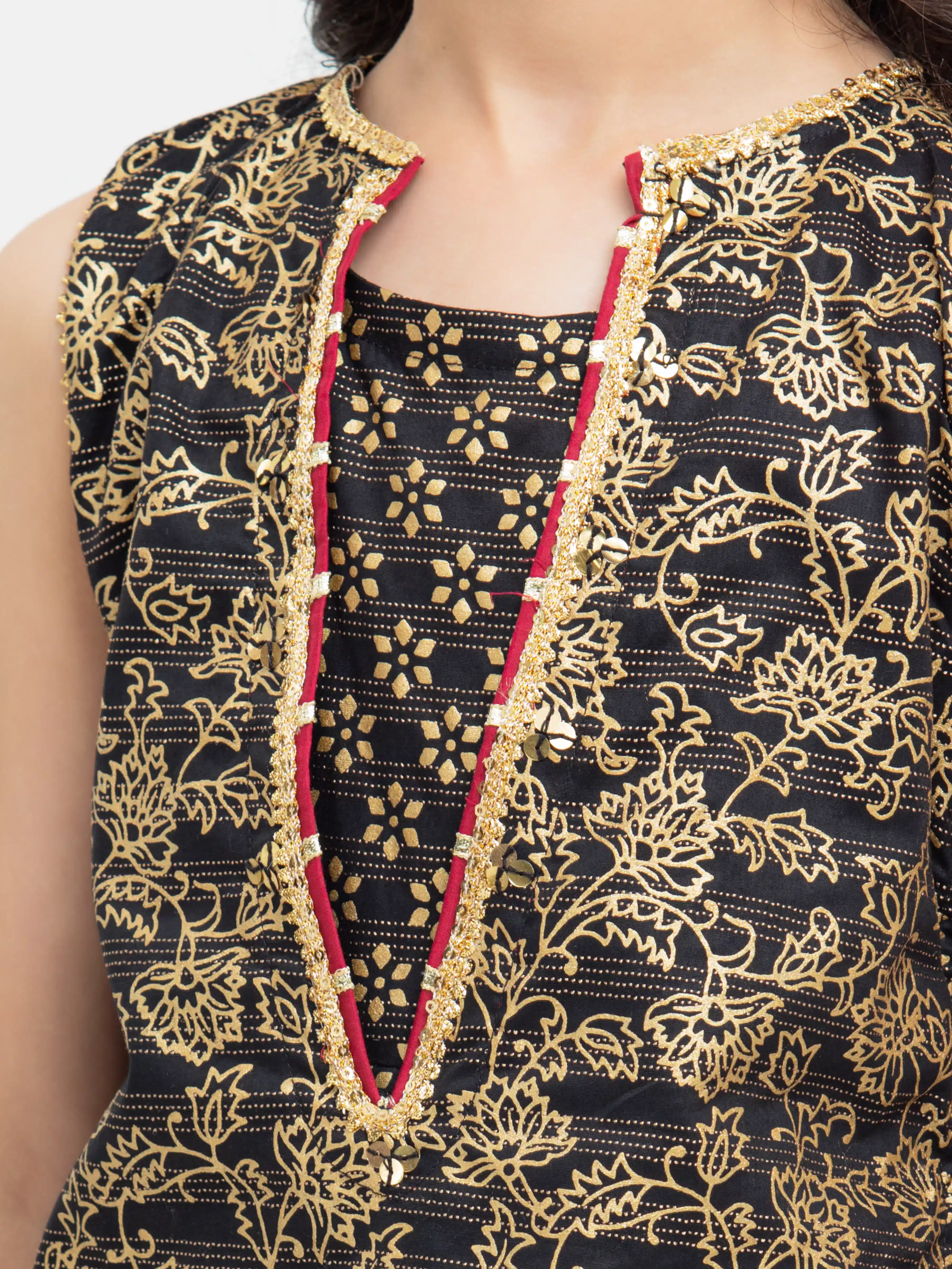Block Print Cotton Shirt Dupatta - EGTPL5-50030SD - Image 3