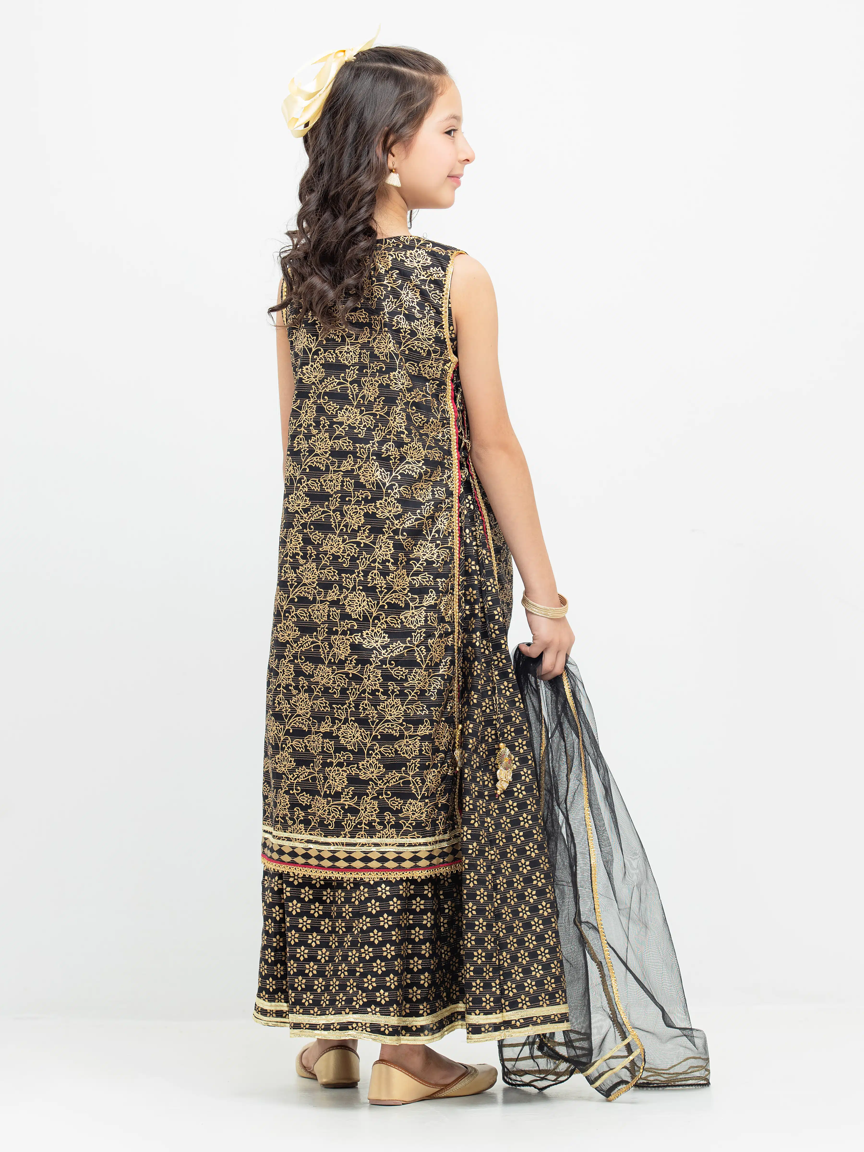 Block Print Cotton Shirt Dupatta - EGTPL5-50030SD - Image 4