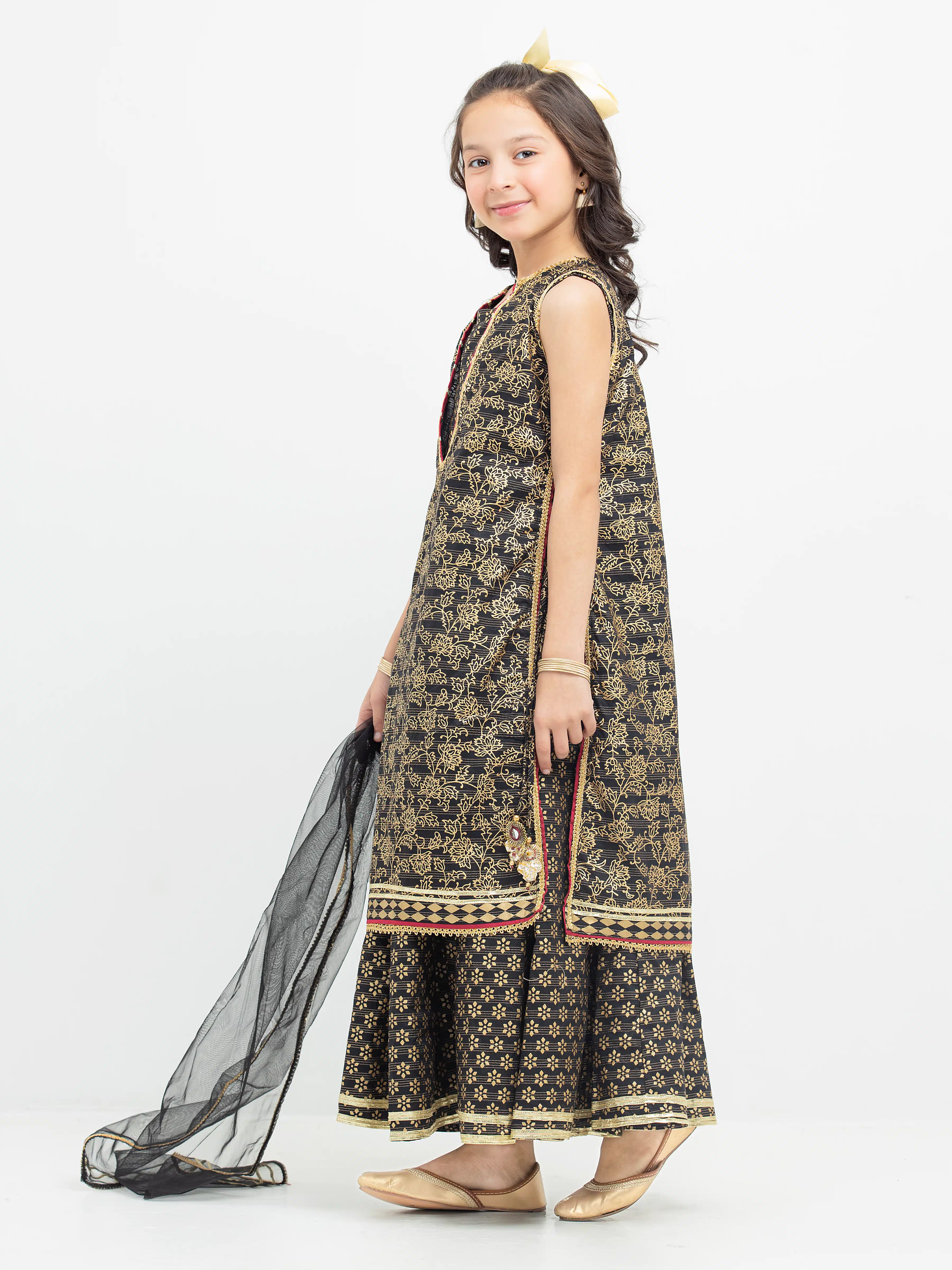 Block Print Cotton Shirt Dupatta - EGTPL5-50030SD - Image 5