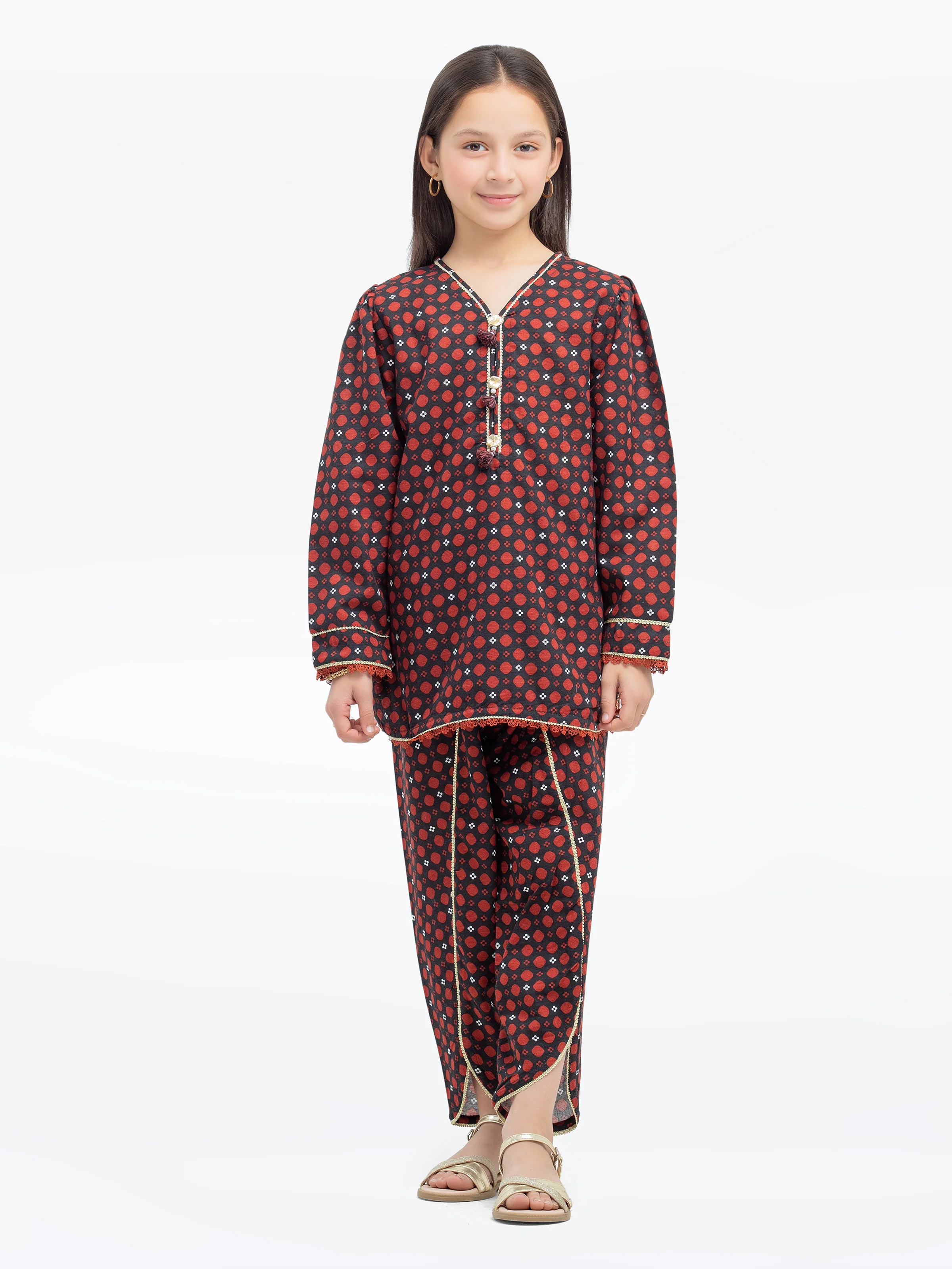 Printed Khaddar Co-Ord Set - EGTKP24-70799ST