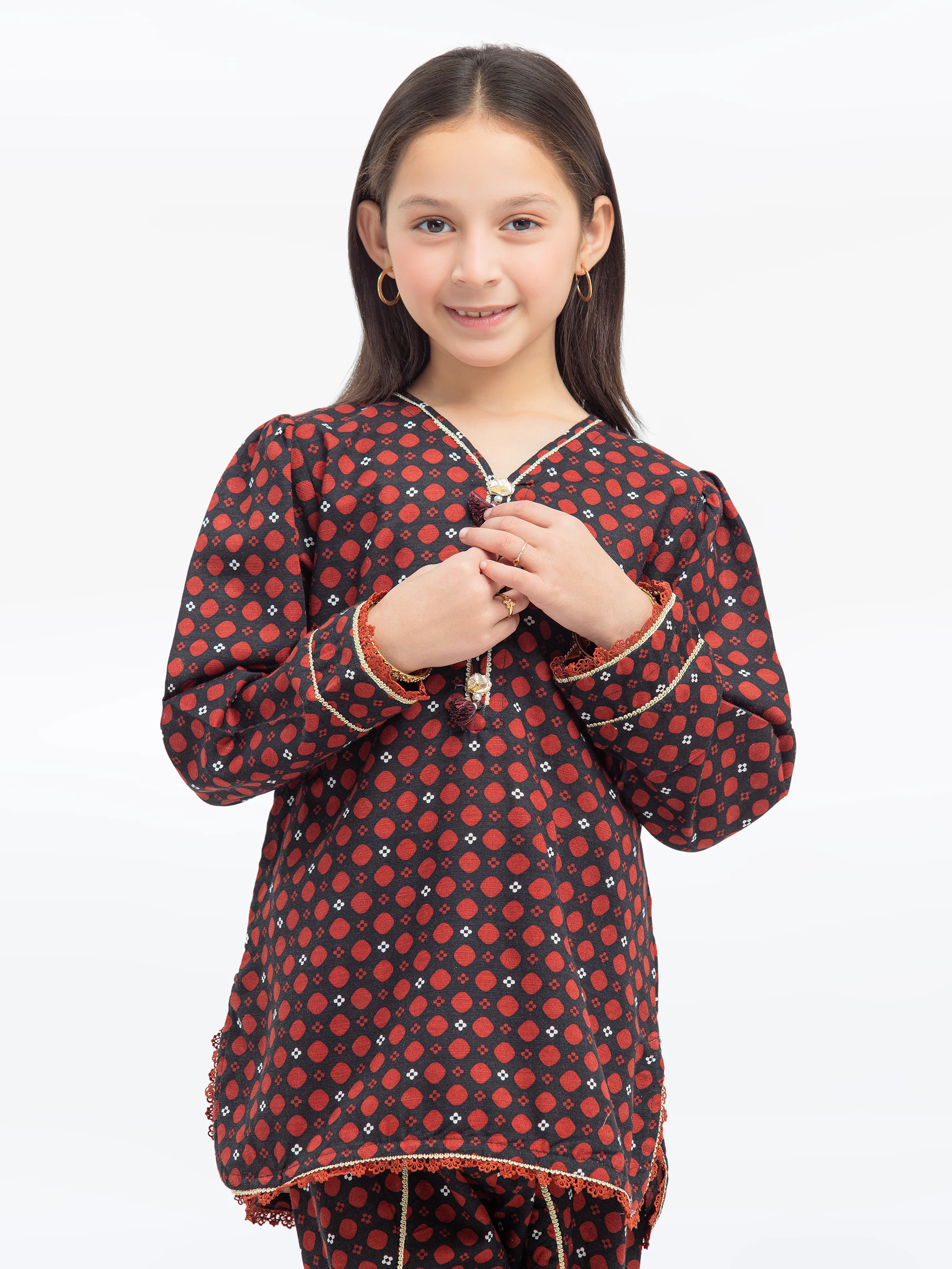 Printed Khaddar Co-Ord Set - EGTKP24-70799ST - Image 2