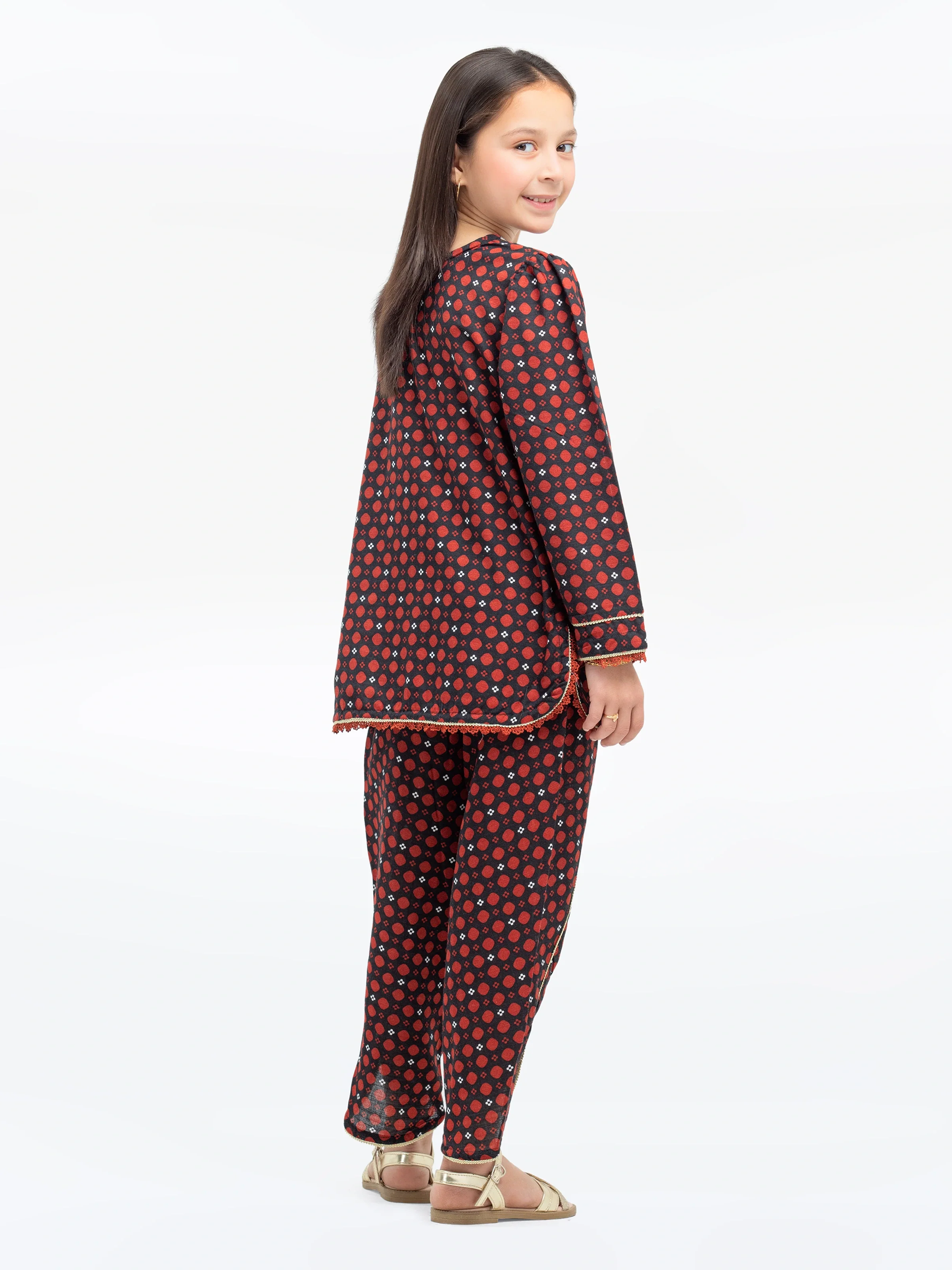Printed Khaddar Co-Ord Set - EGTKP24-70799ST - Image 5