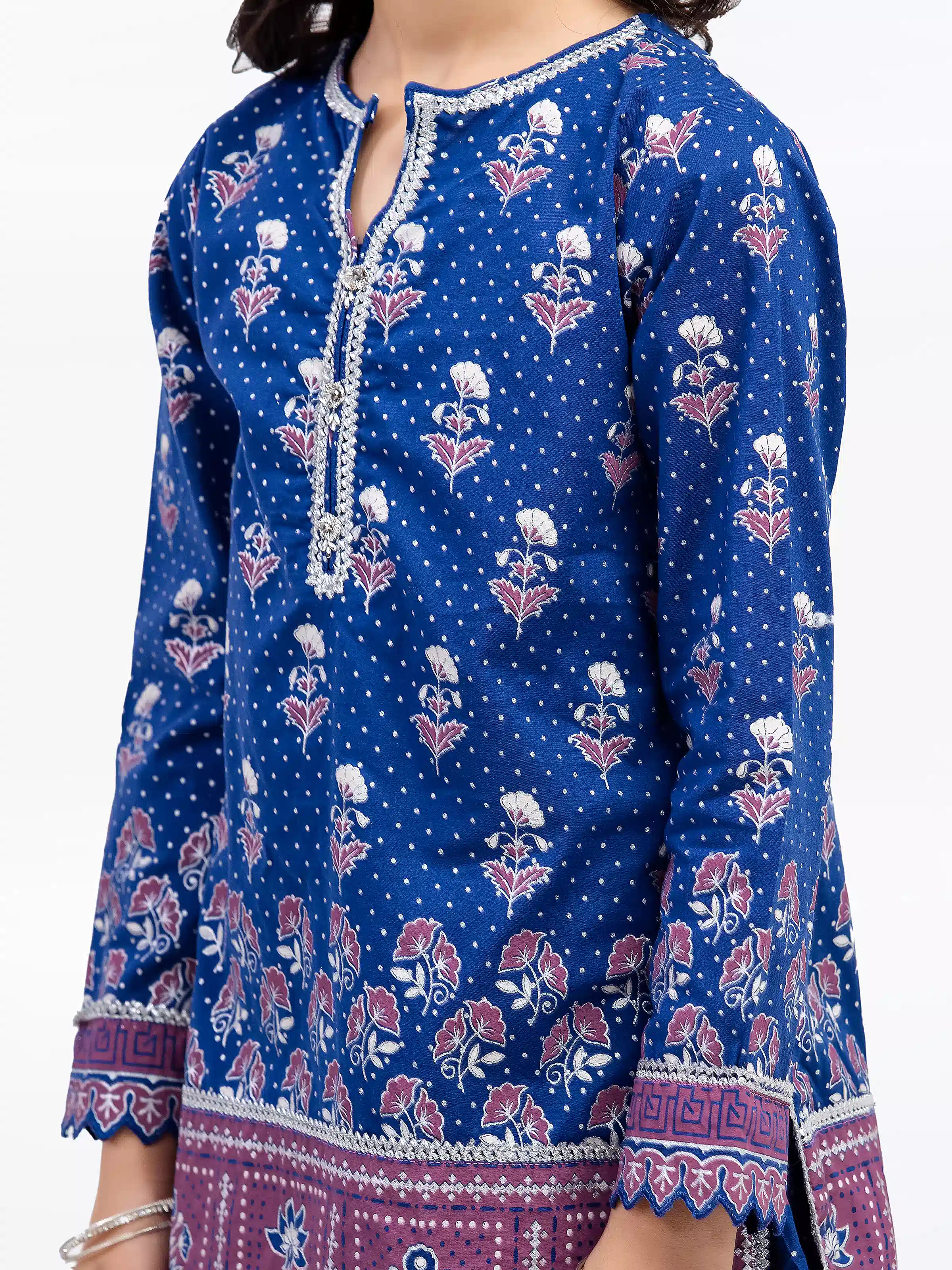 Block Print Cambric Suit - EGTKP5-70794-3P - Image 3