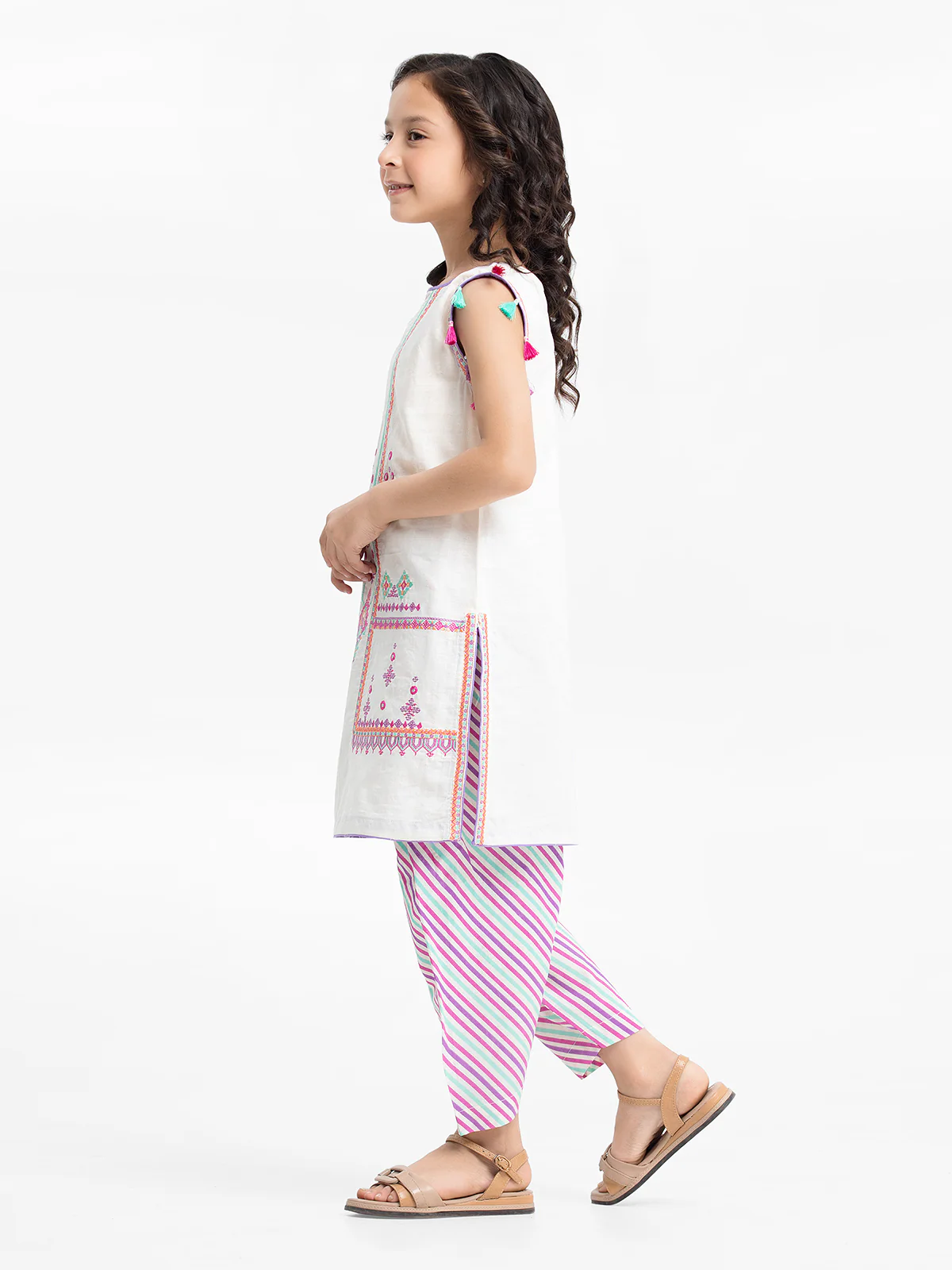Embroidered Dobby Shirt Trouser - EGTKE23-70358ST - Image 3