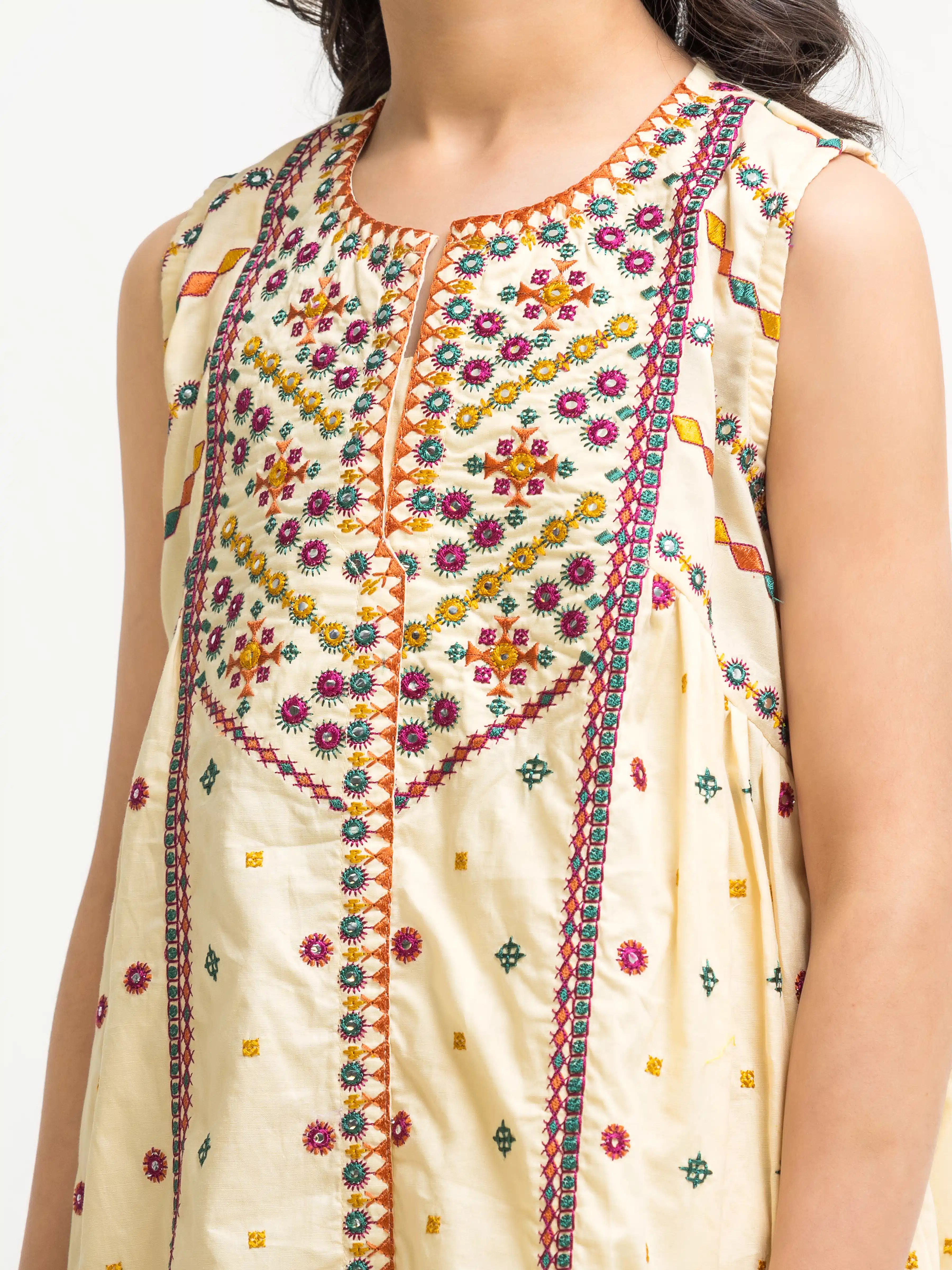 Embroidered Cambric Co-Ord Set - EGTKE5-73030ST - Image 3
