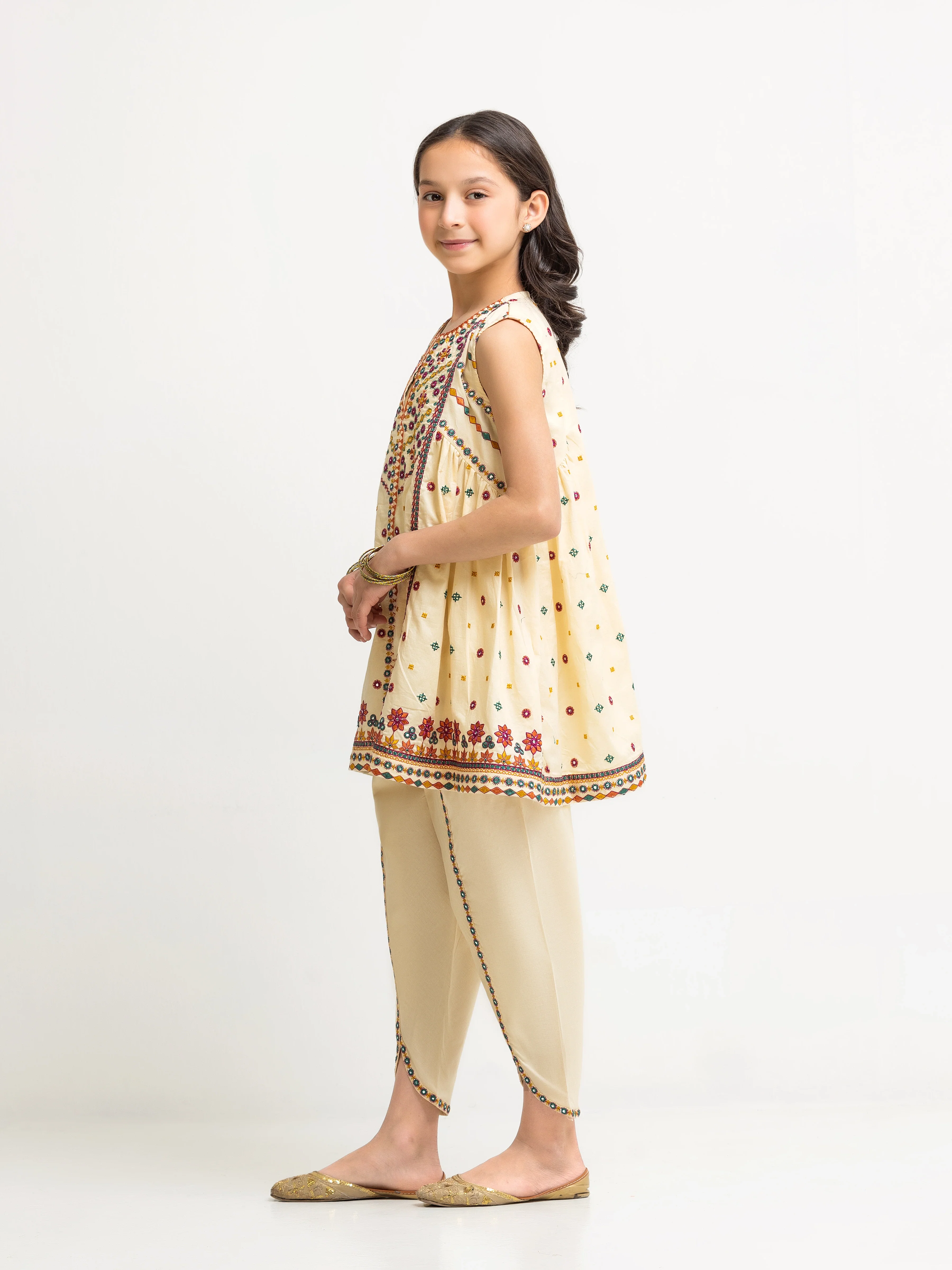 Embroidered Cambric Co-Ord Set - EGTKE5-73030ST - Image 5