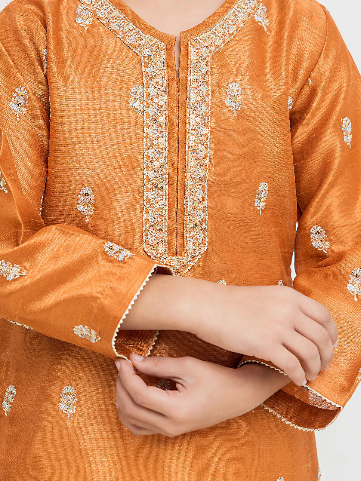 Embroidered Silk Shirt Trouser - EGTPF22-70433ST - Image 5