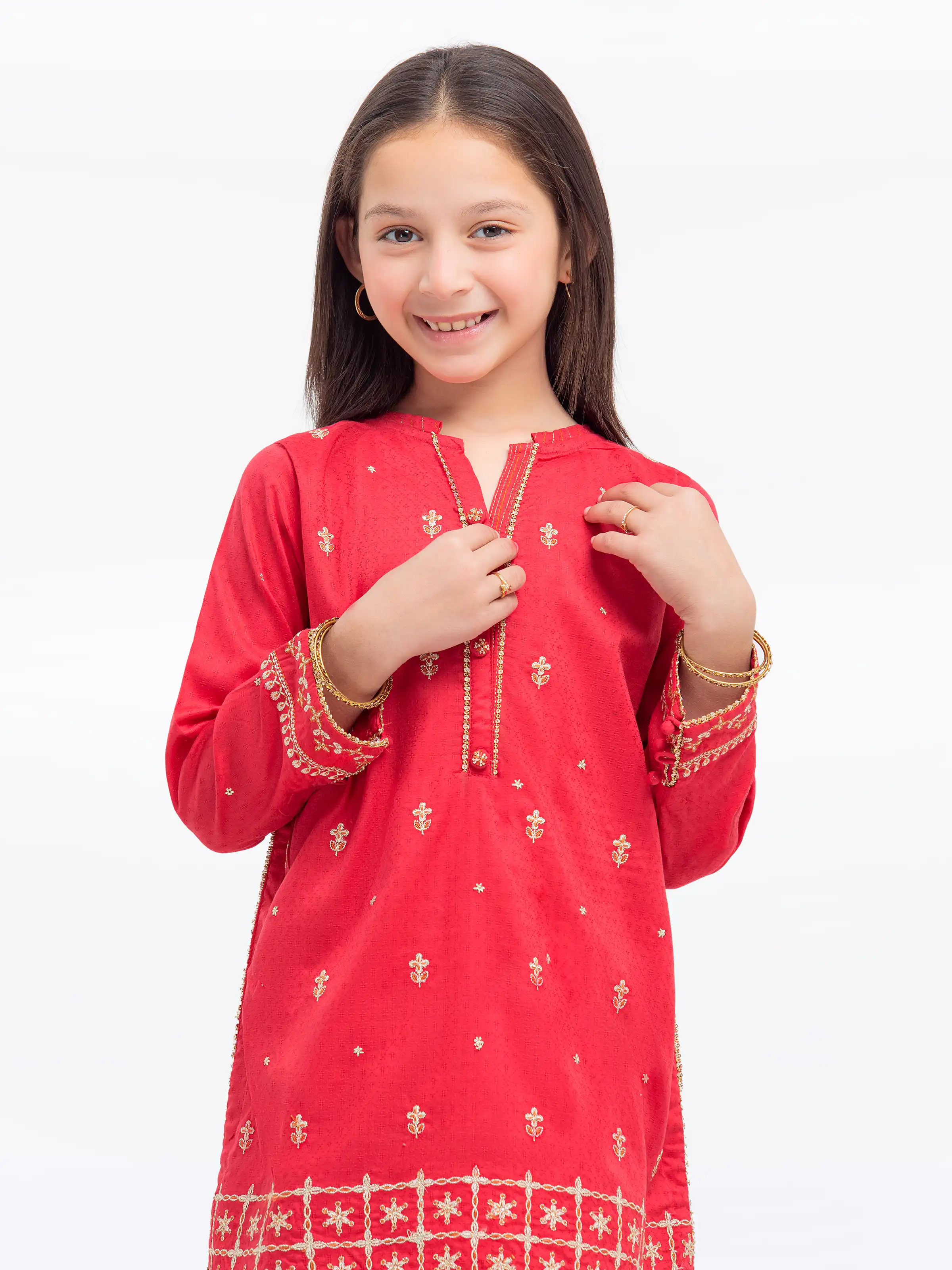 Embroidered Dobby Shirt Trouser - EGTKE24-70924ST - Image 2