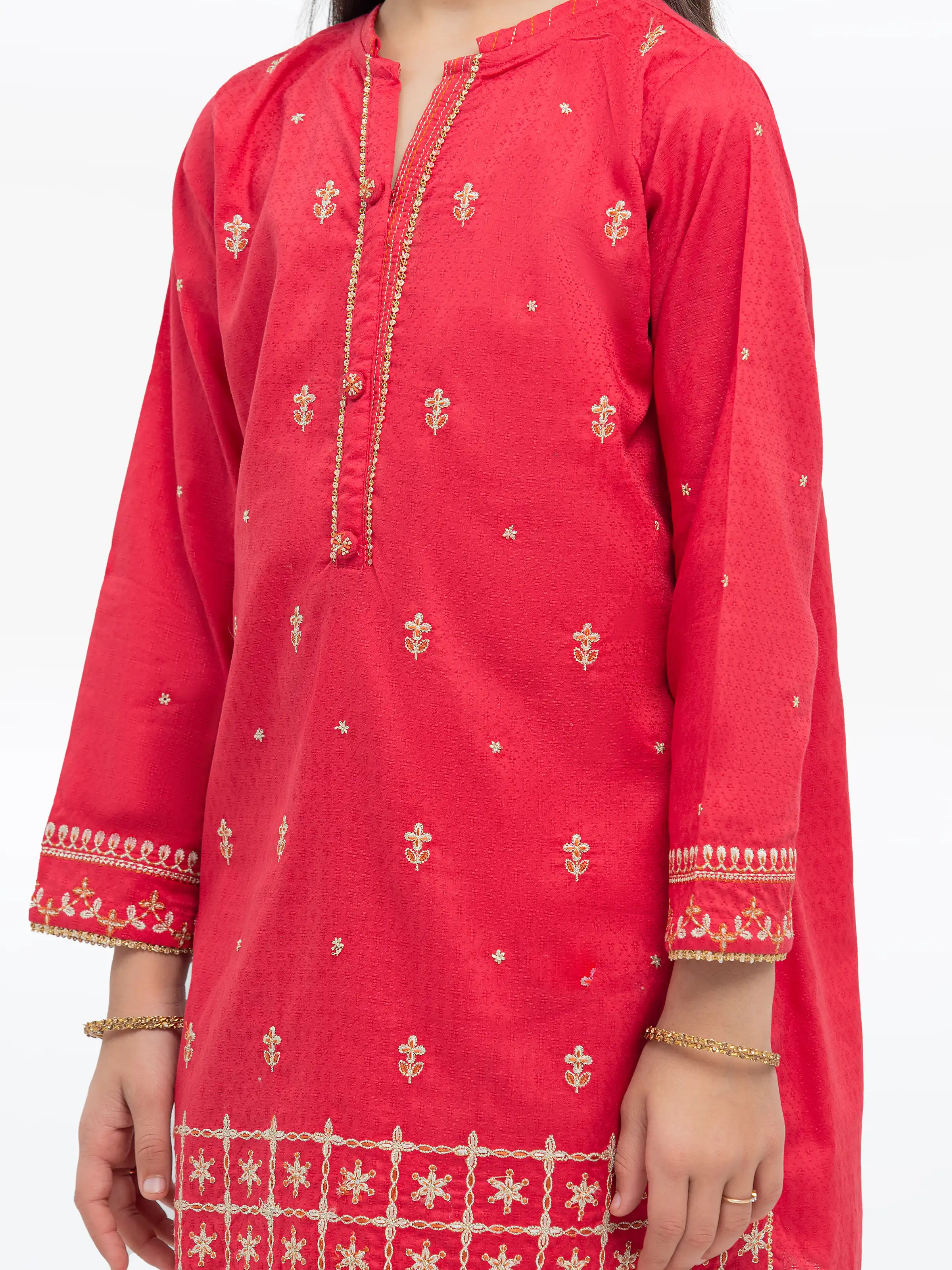 Embroidered Dobby Shirt Trouser - EGTKE24-70924ST - Image 3
