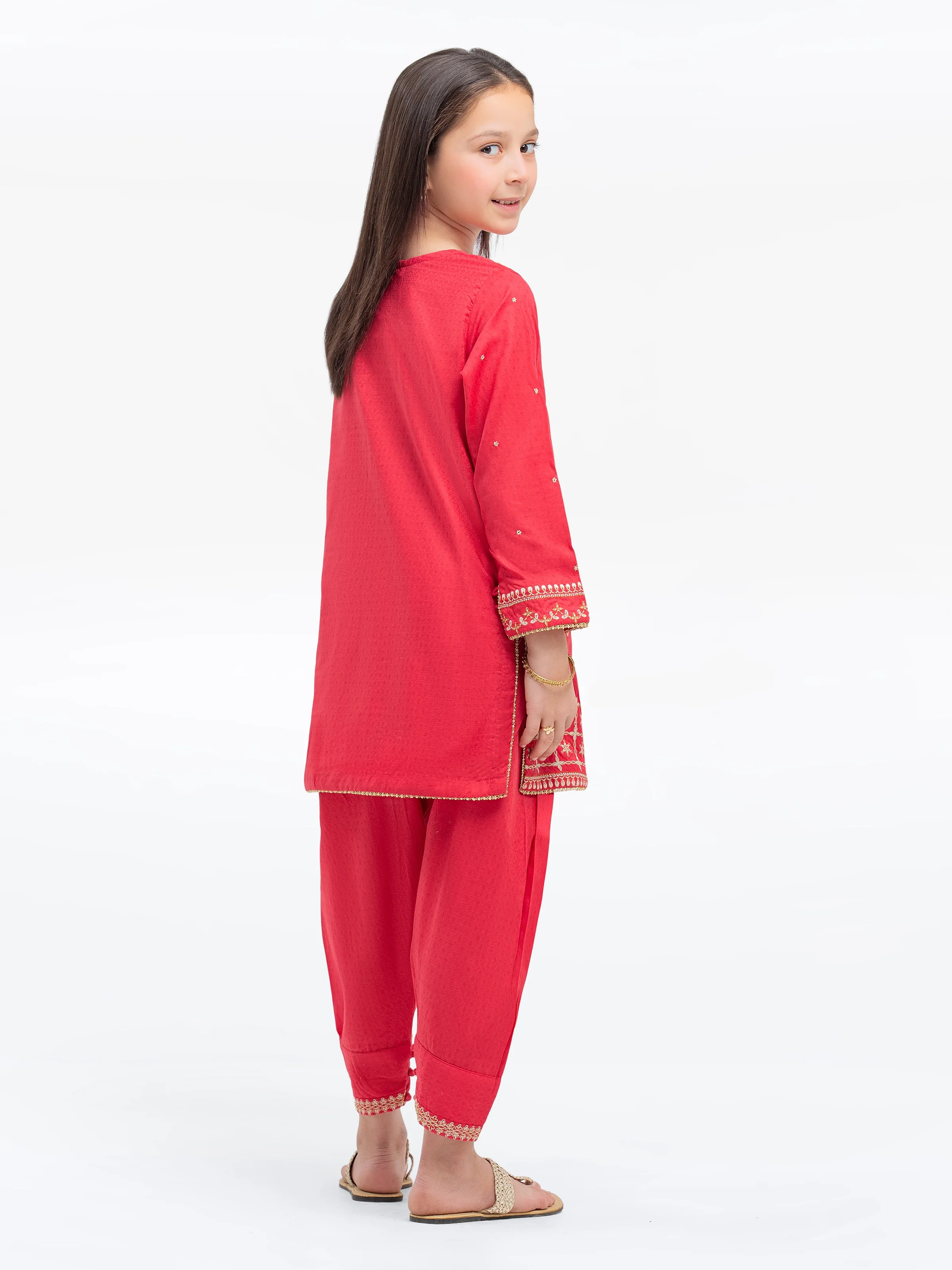 Embroidered Dobby Shirt Trouser - EGTKE24-70924ST - Image 5