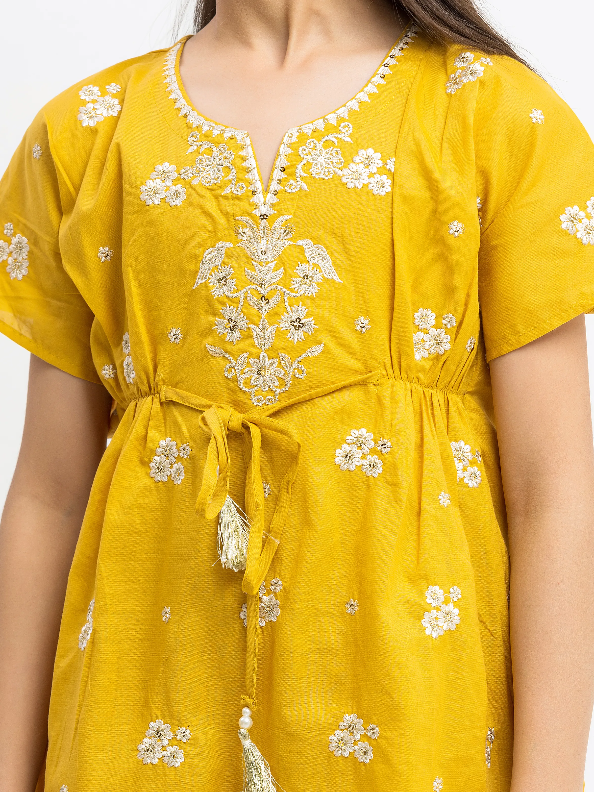 Embroidered Cambric Co-Ord Set - EGTKE5-73026ST - Image 3