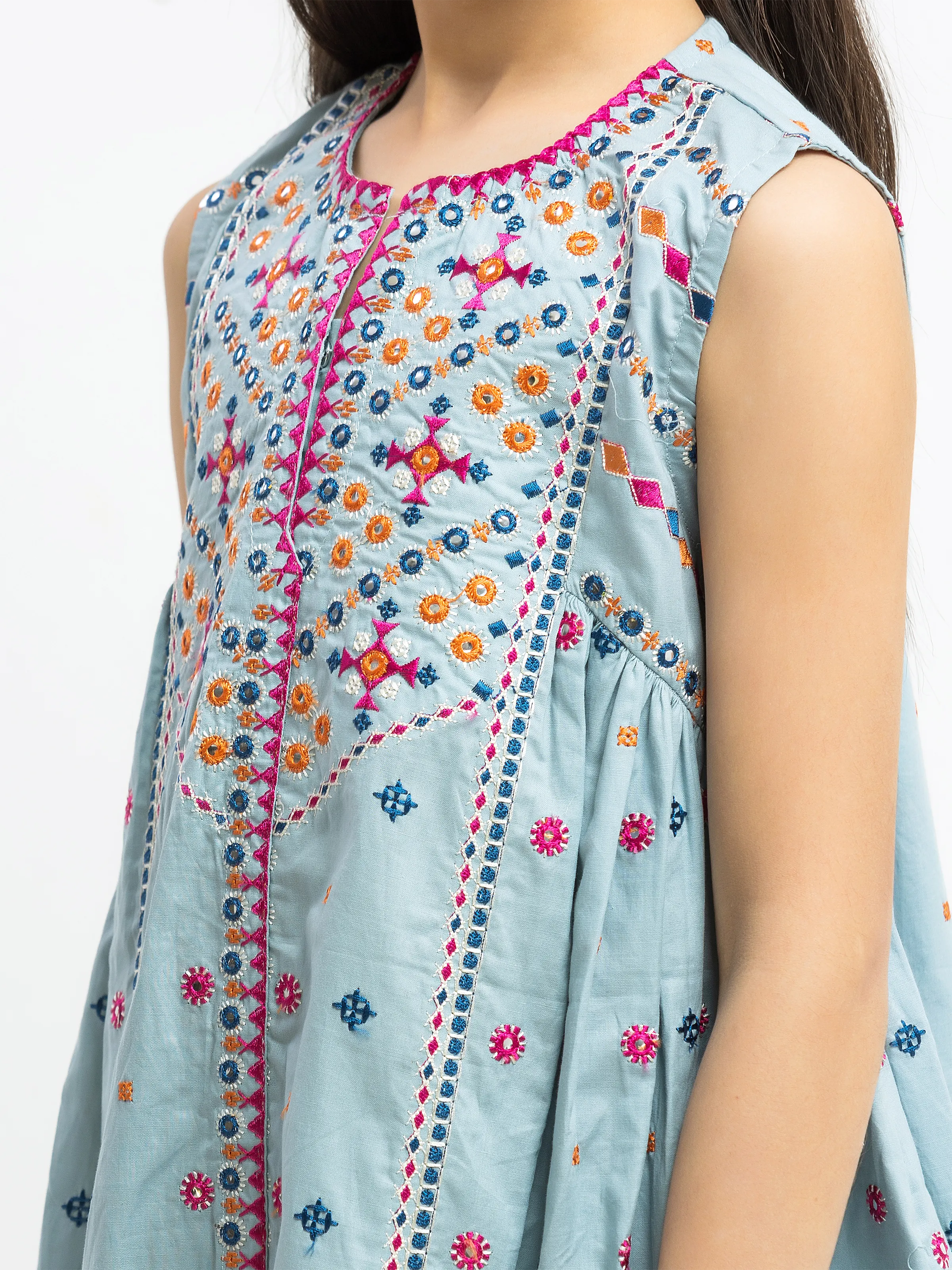 Embroidered Cambric Shirt Trouser - EGTKE5-73029ST - Image 3