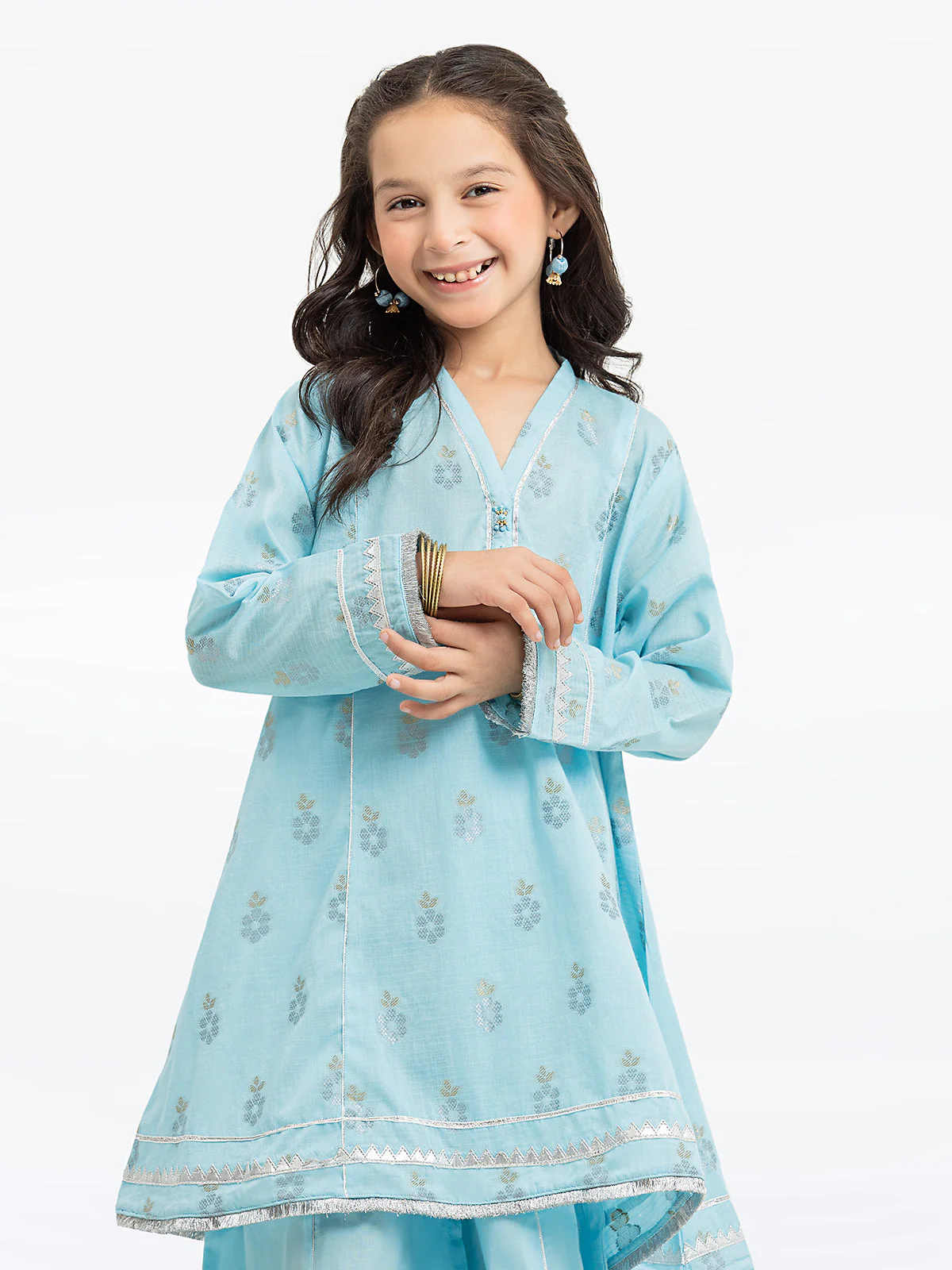 Solid Self Jacquard Gharara Suit - EGTKS24-70744ST - Image 2