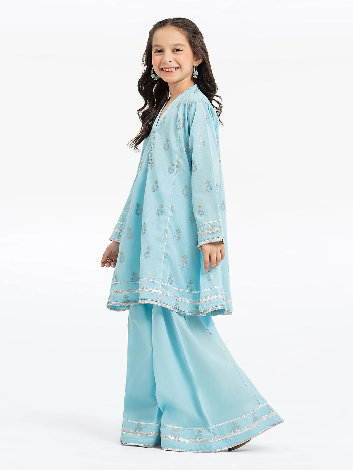 Solid Self Jacquard Gharara Suit - EGTKS24-70744ST - Image 4