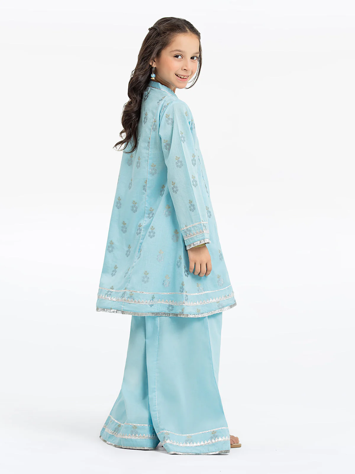 Solid Self Jacquard Gharara Suit - EGTKS24-70744ST - Image 5