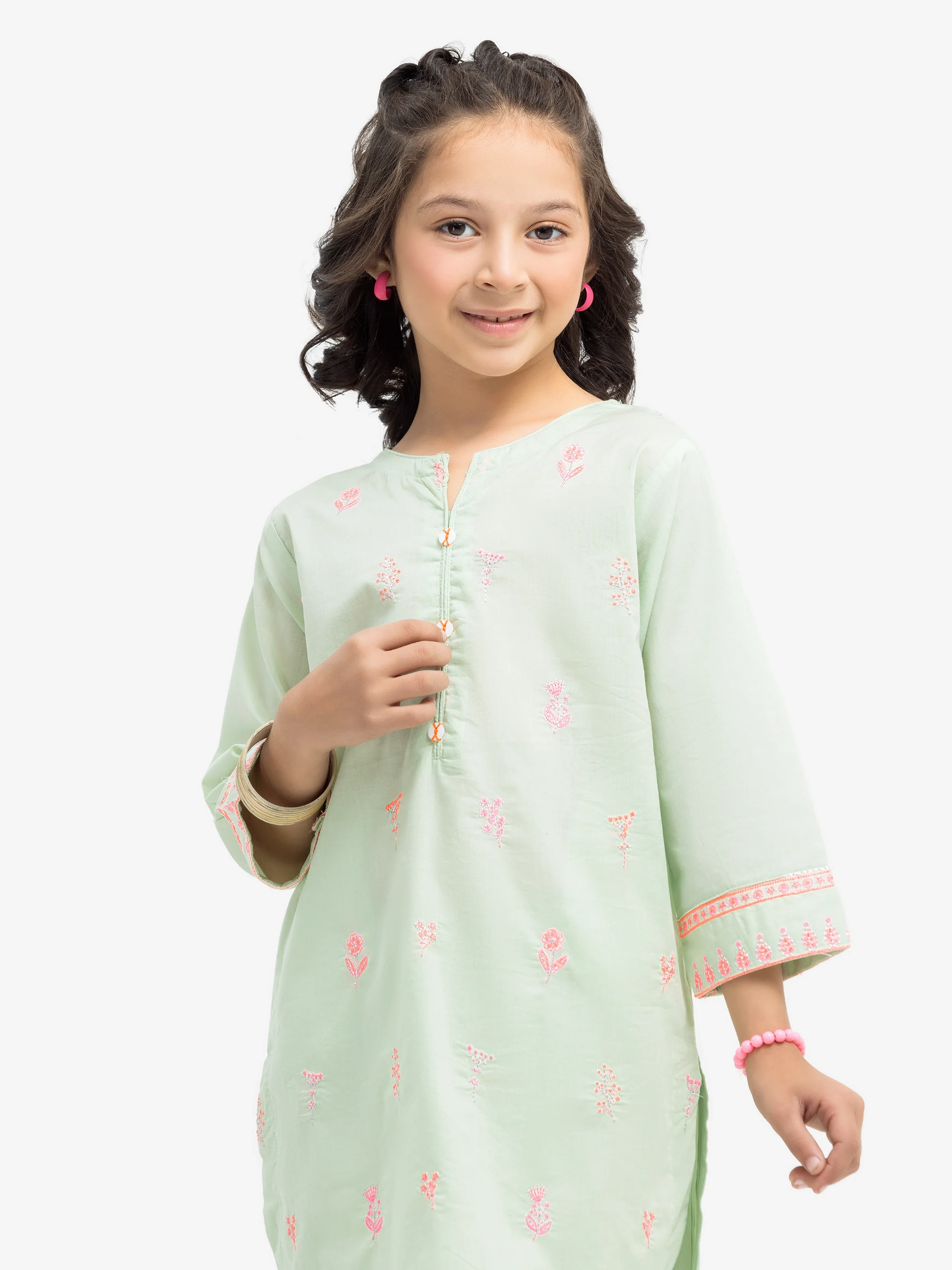 Embroidered Cambric Shirt Trouser - EGTKE24-70759ST - Image 2