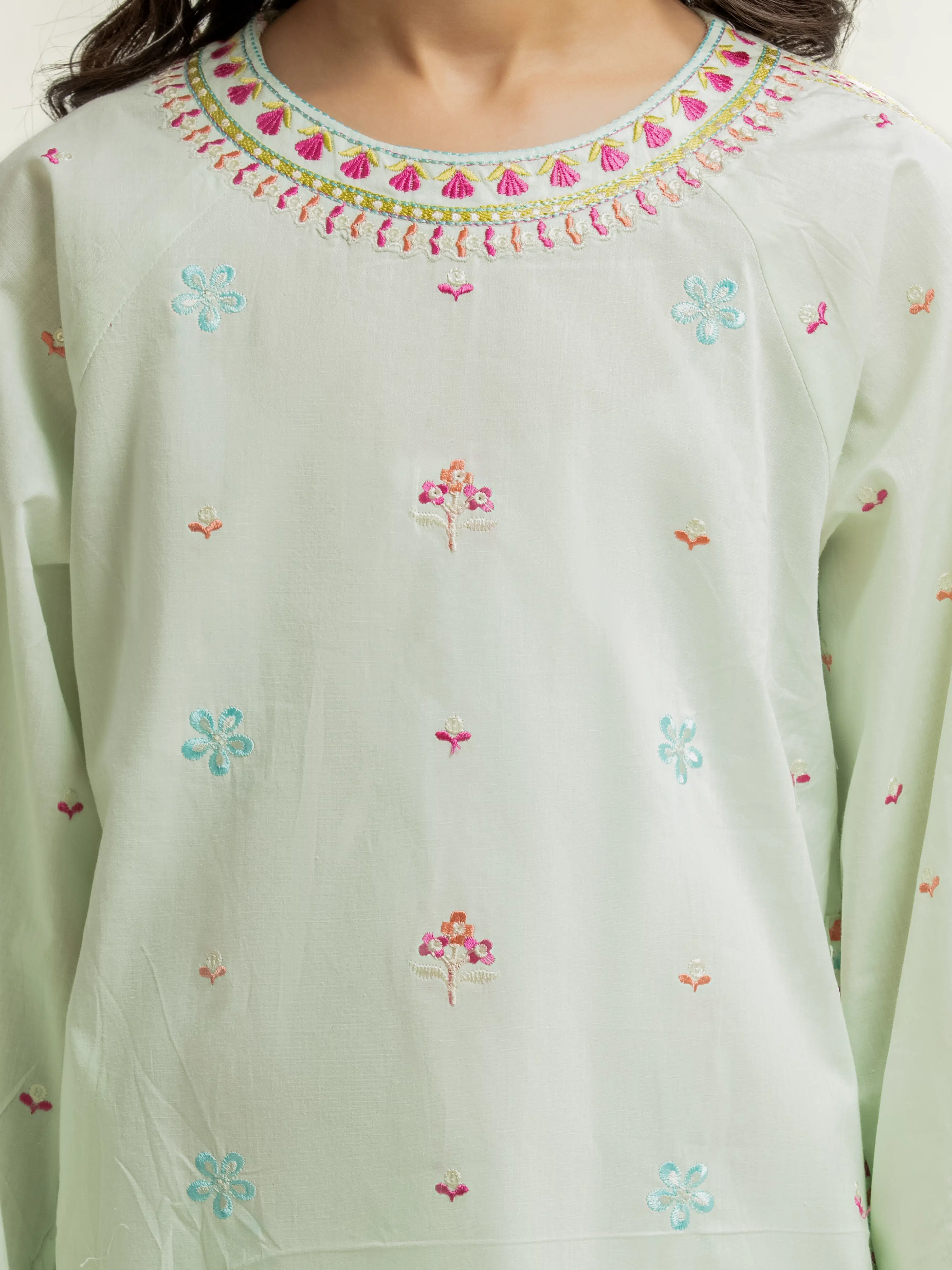 Embroidered Cambric Co-Ord Set - EGTKED5-73076ST - Image 3