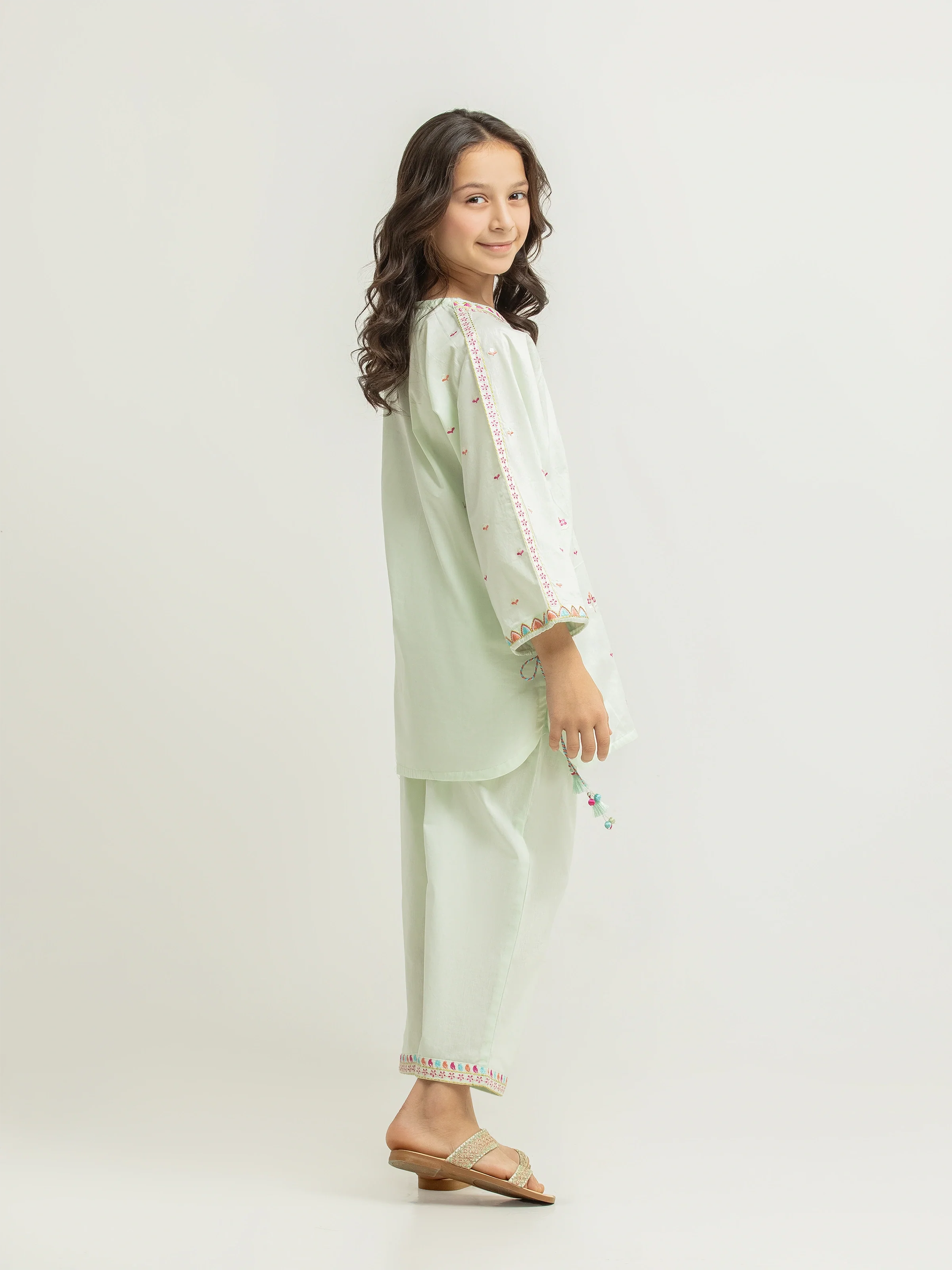 Embroidered Cambric Co-Ord Set - EGTKED5-73076ST - Image 4
