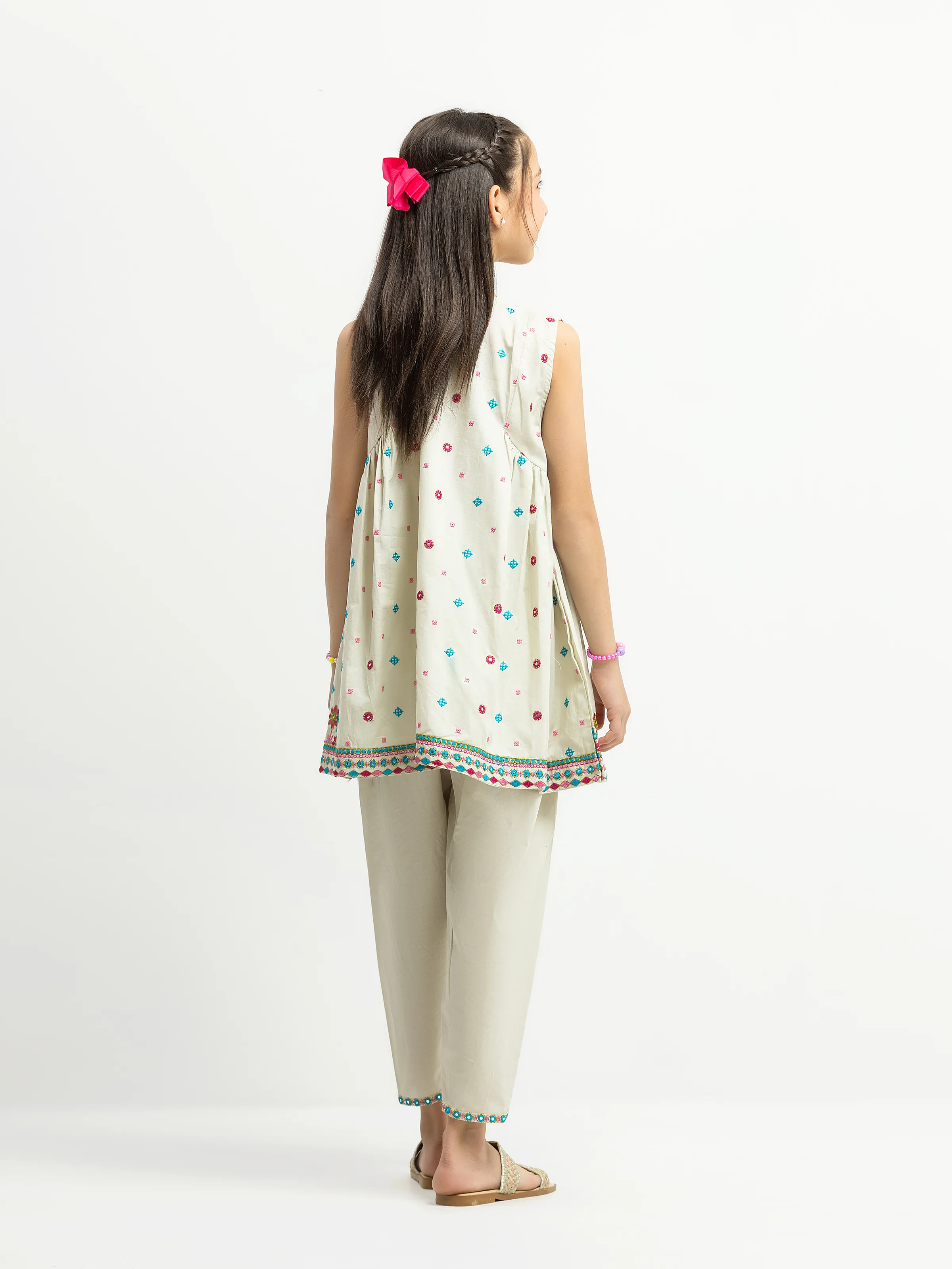 Embroidered Cambric Co-Ord Set - EGTKE5-73032ST - Image 6