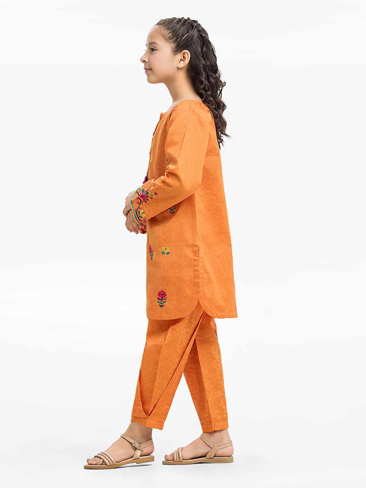 Embroidered Dobby Shirt Trouser - EGTKE24-70748ST - Image 3