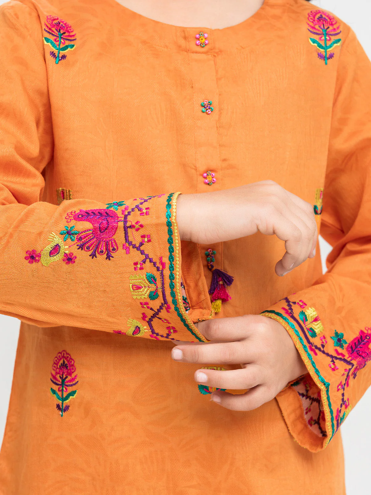 Embroidered Dobby Shirt Trouser - EGTKE24-70748ST - Image 5
