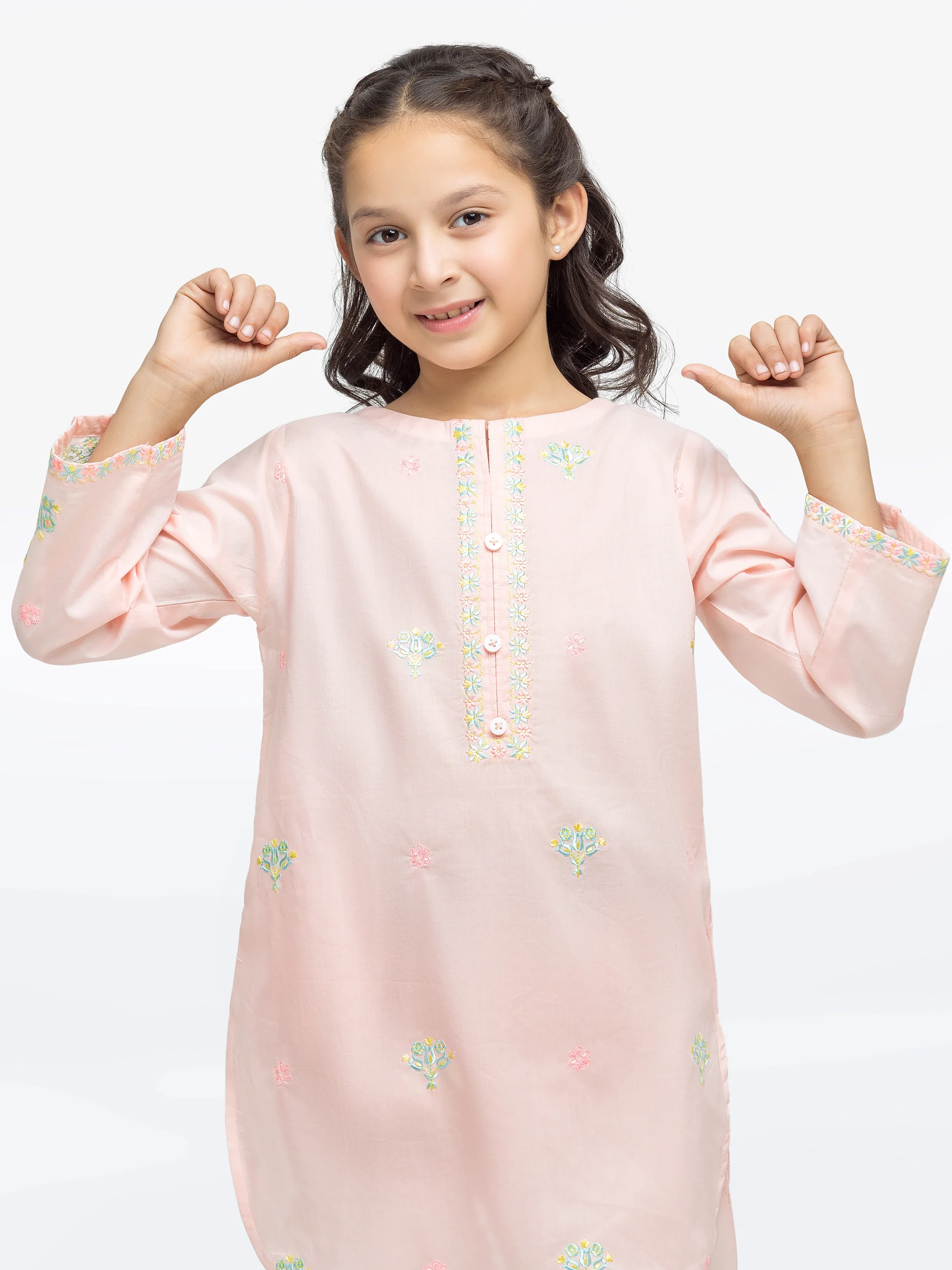 Embroidered Cambric Shirt Trouser - EGTKE24-70769ST - Image 2